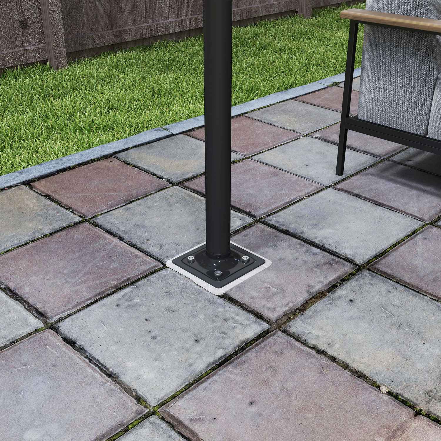 Konkret Cantilever paraplyställ, fyrkantigt, mörkgrå