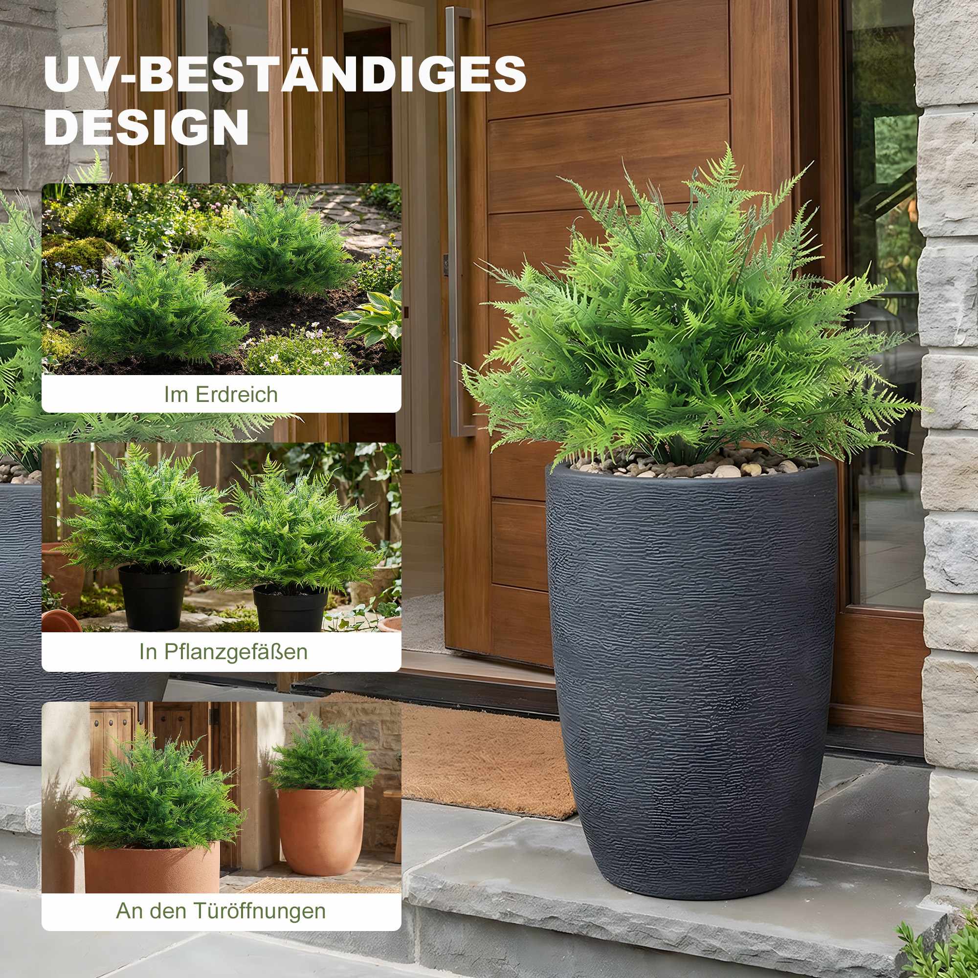 Konstgjorda Bostonormbunkar, UV-resistenta, 2-pack, 40x60 cm