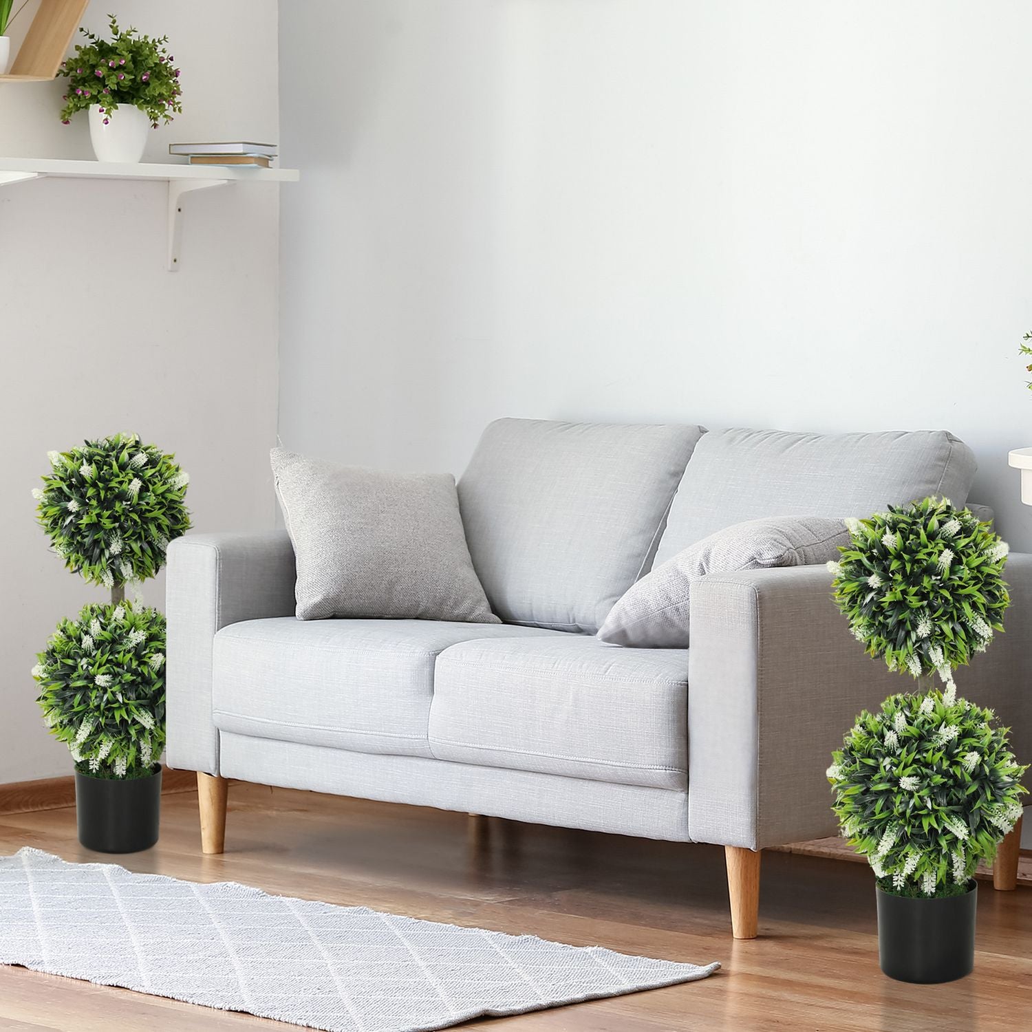 Konstgjorda lavendelträd, 70 cm, set om 2, inomhus/utomhus