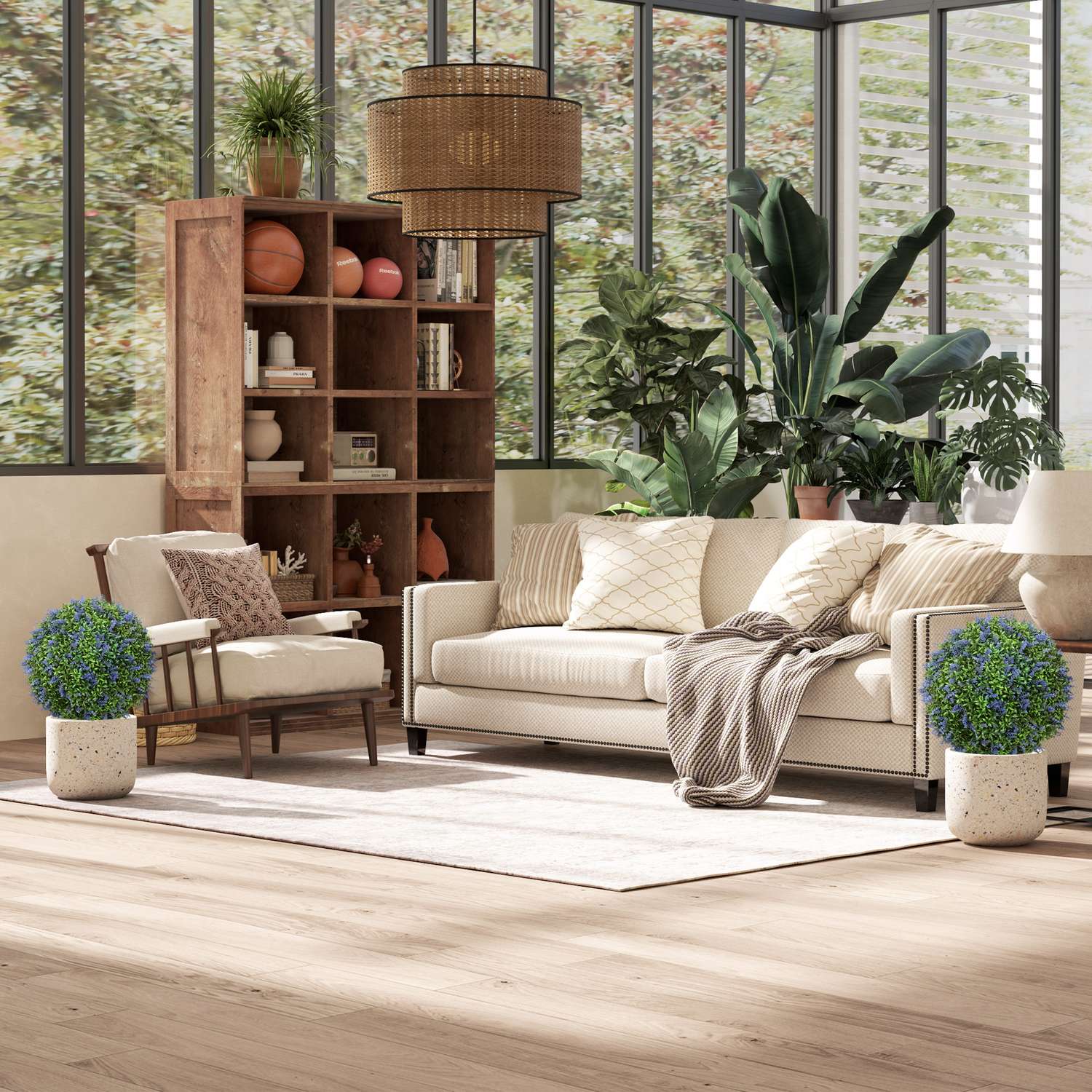 Konstgjorda lavendelväxter 60 cm med UV-skyddsset