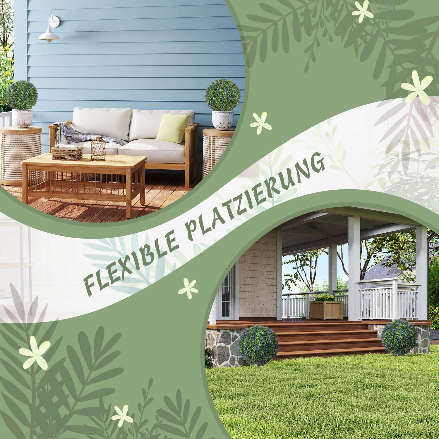 Konstgjorda lavendelväxter 60 cm med UV-skyddsset