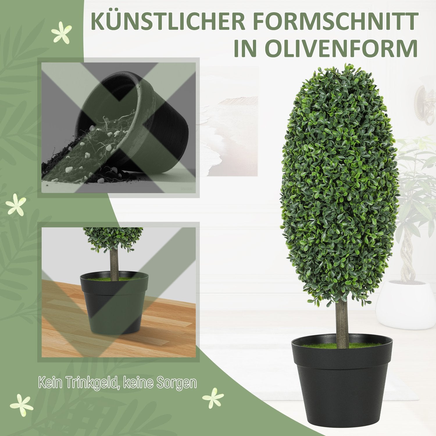 Konstgjorda växter Set om 2, UV-beständig, 60 cm hög