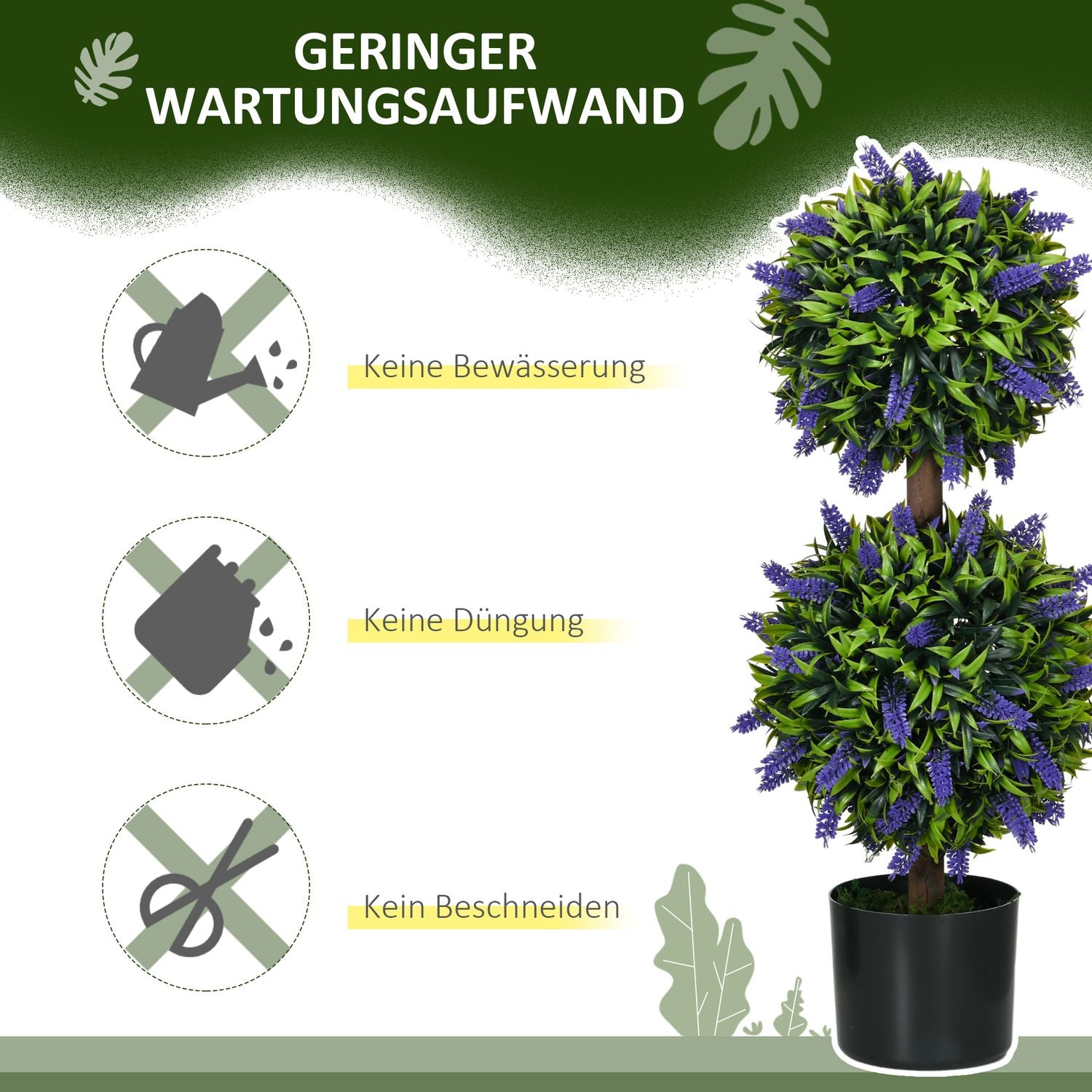 Konstgjorda växter Set om 2 – UV-beständig, 70 cm med lavendel