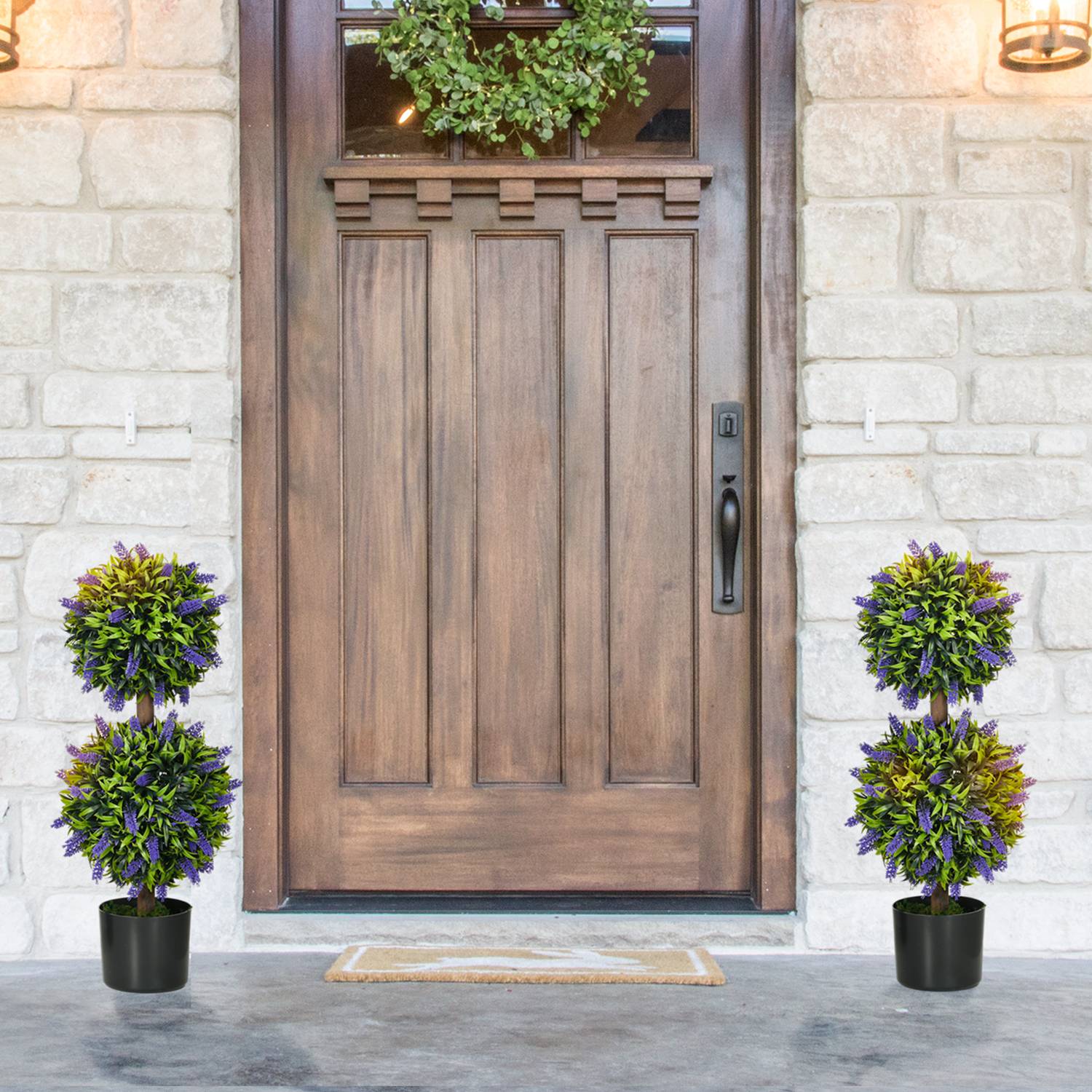 Konstgjorda växter Set om 2 – UV-beständig, 70 cm med lavendel