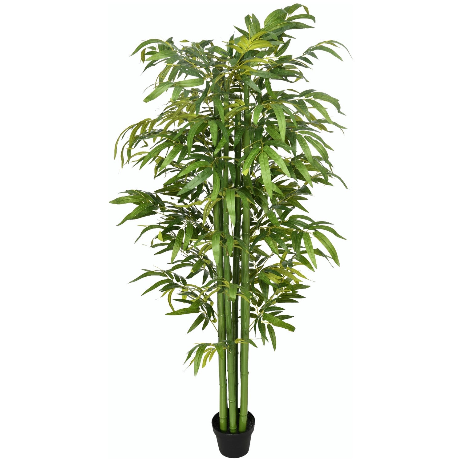 Konstgjord bambu med plantering, 180 cm, grön