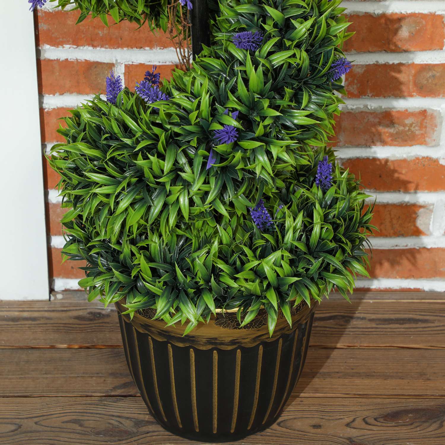 Konstgjord buxbom med lavendel, 115 cm, set om 2