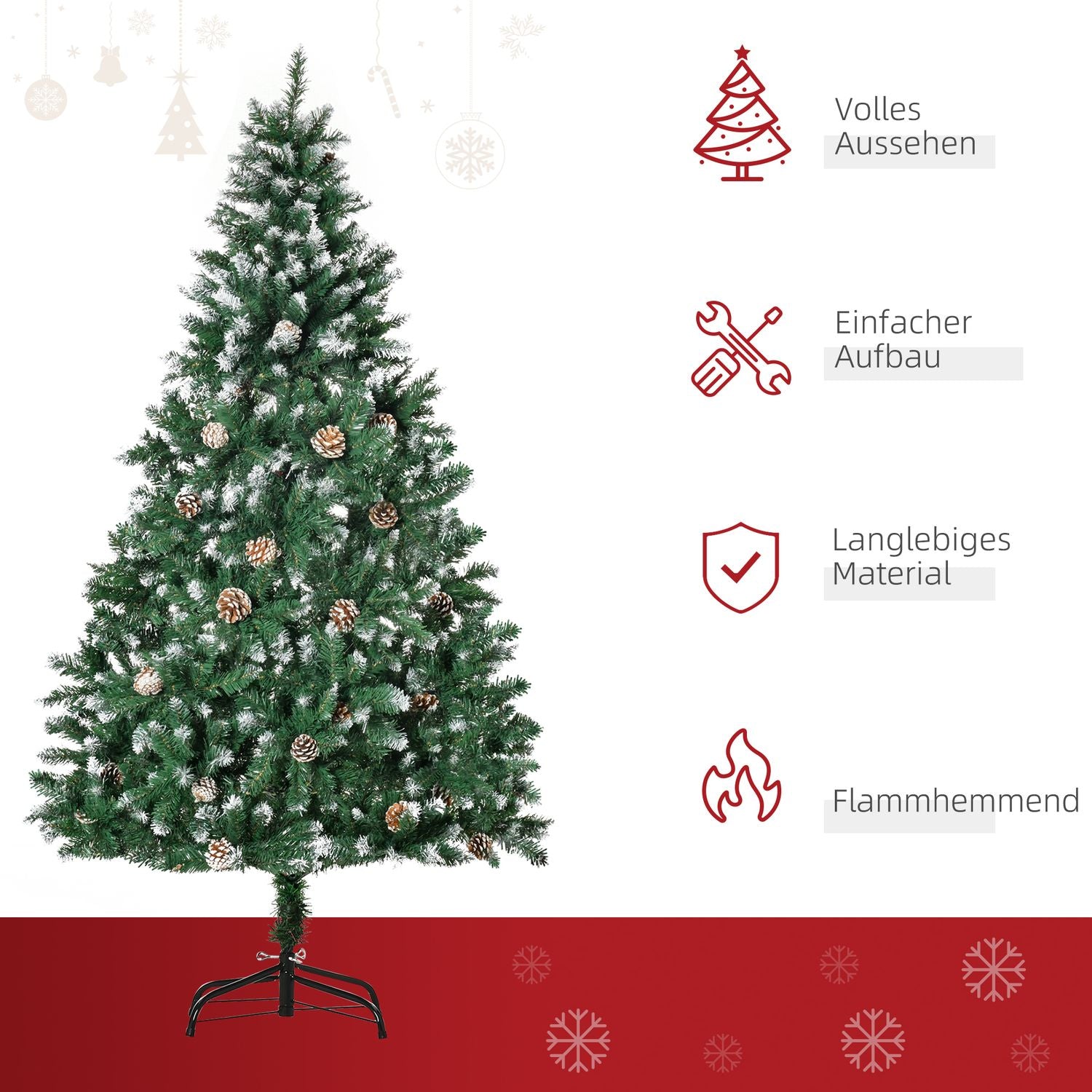 Konstgjord julgran, 180 cm, Realistisk Pine Look