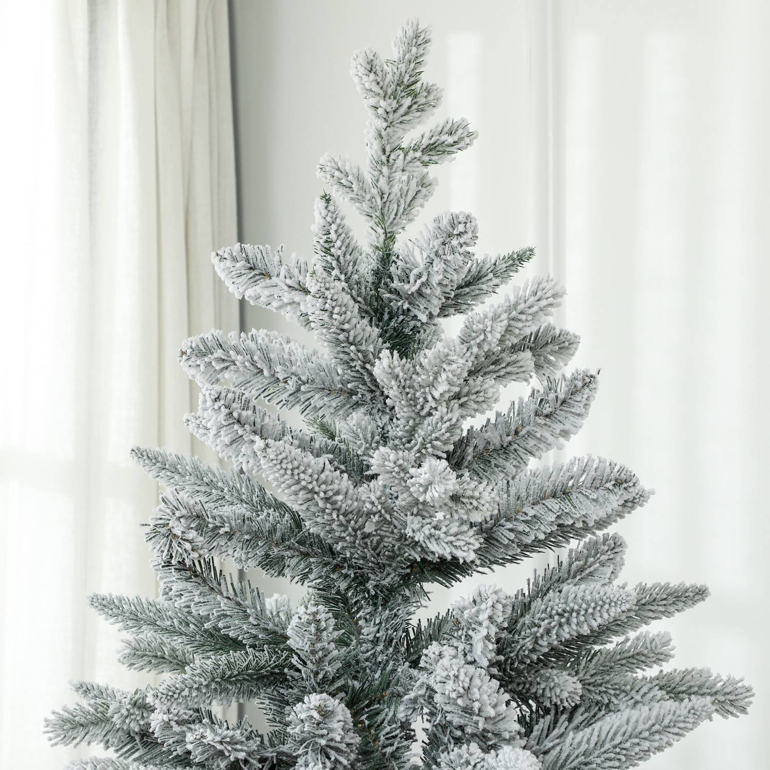 Konstgjord julgran, 180cm, snöiga grenar, metallställ