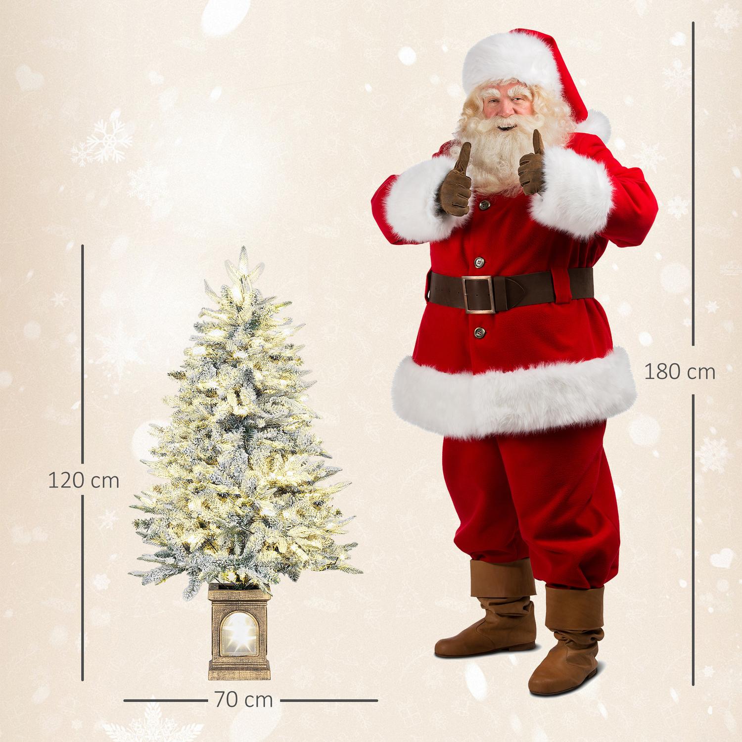 Konstgjord julgran, snöig look, 100 lysdioder, 8 lägen