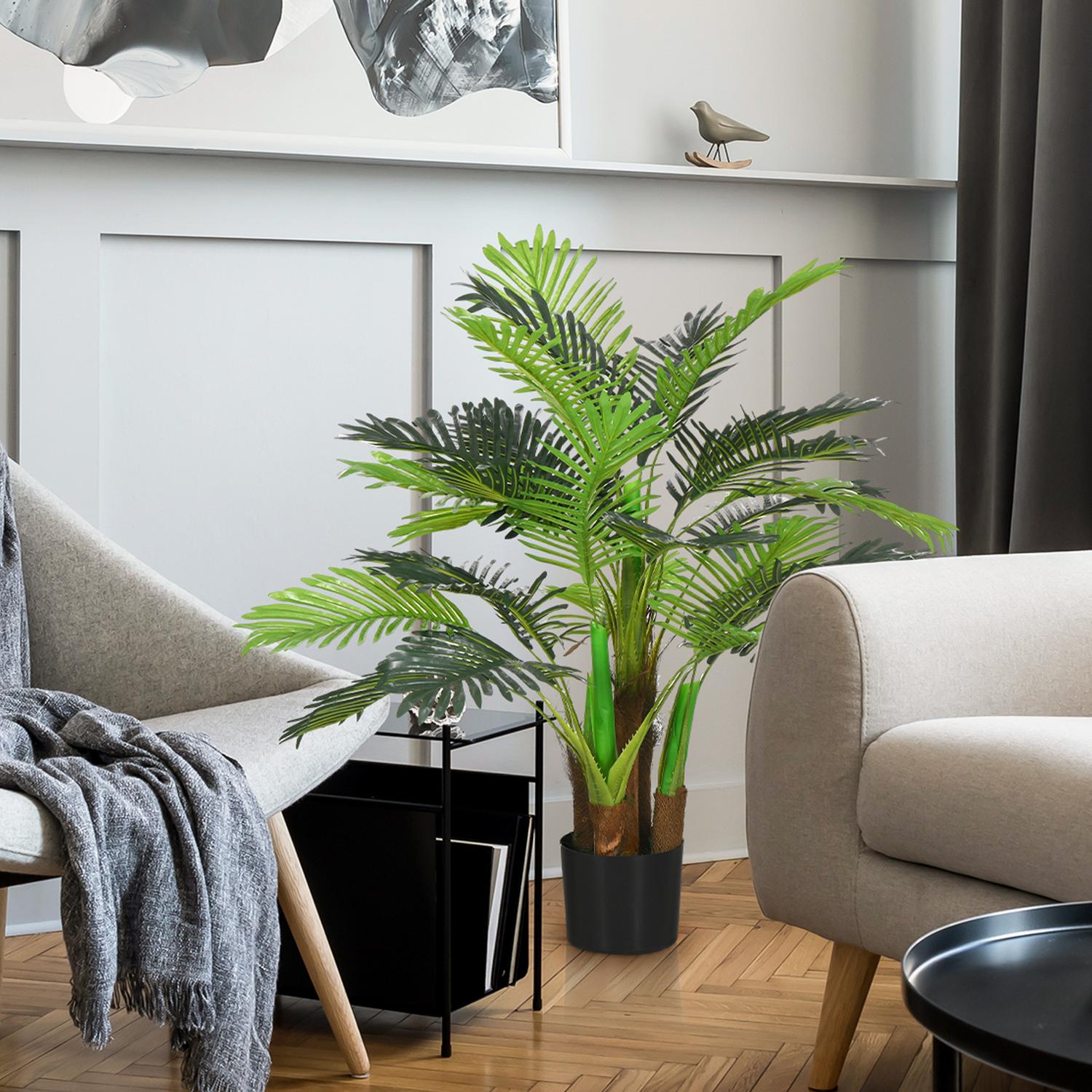 Konstgjord palm, 100 cm med 27 grenar, dekor inomhus/utomhus