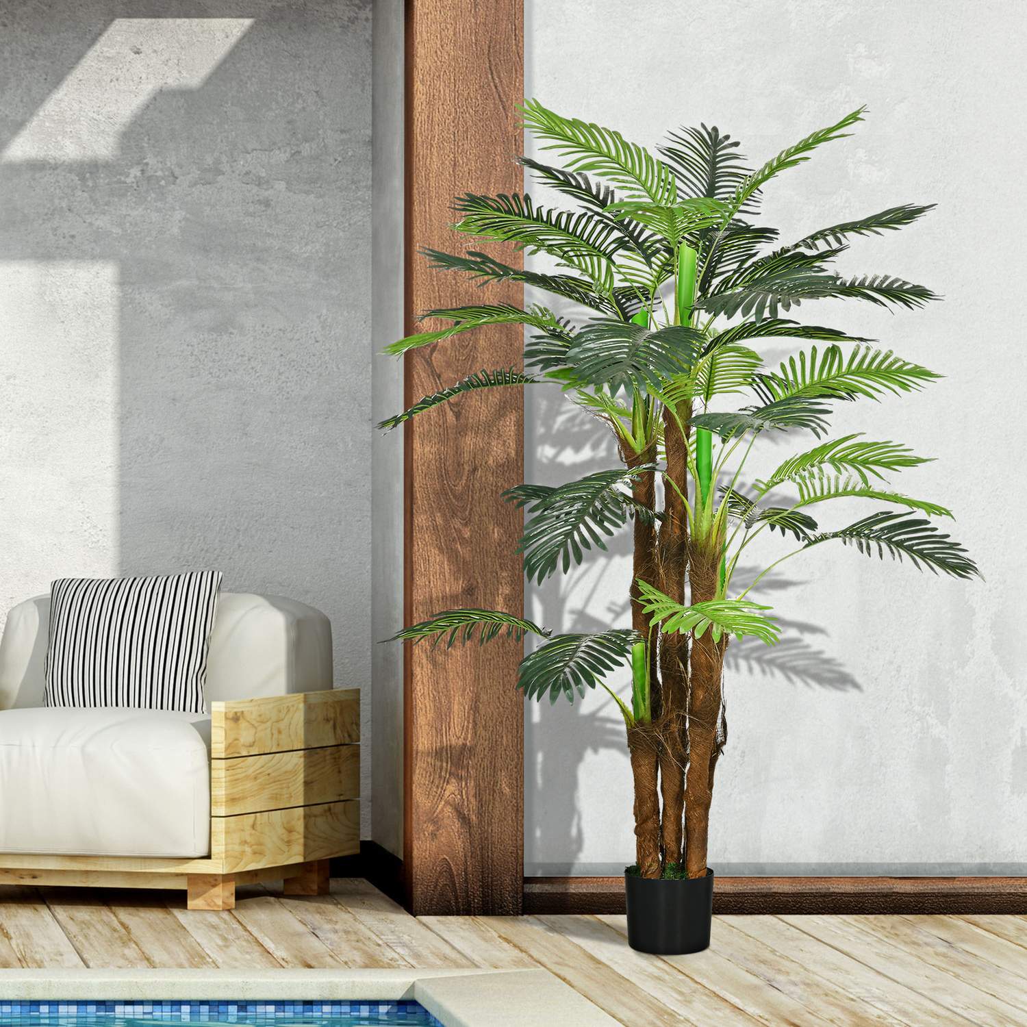 Konstgjord palm – 160 cm, 36 grenar, inomhus/utomhus