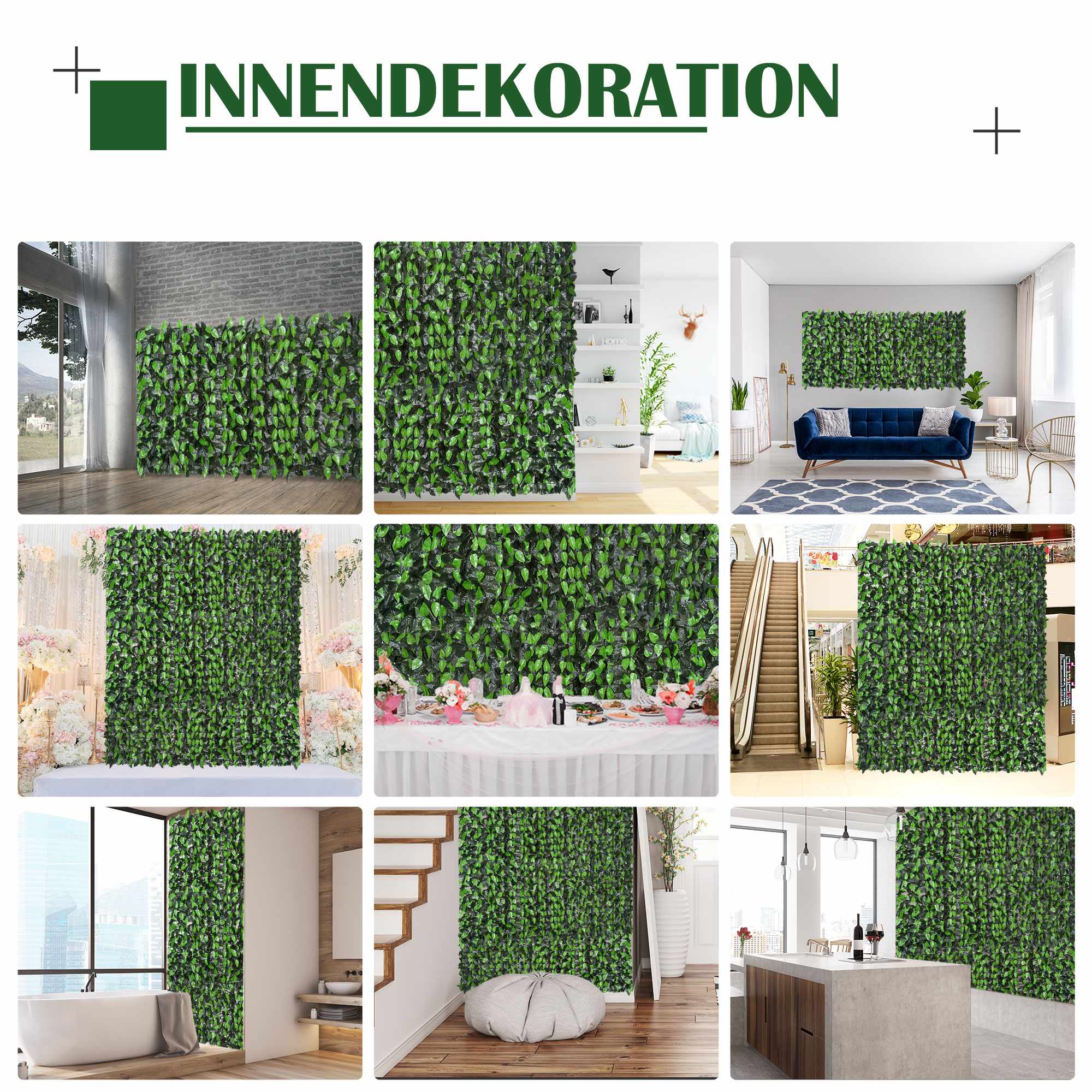 Konstgräs för avskärmning, 300x100 cm, mörkgrön