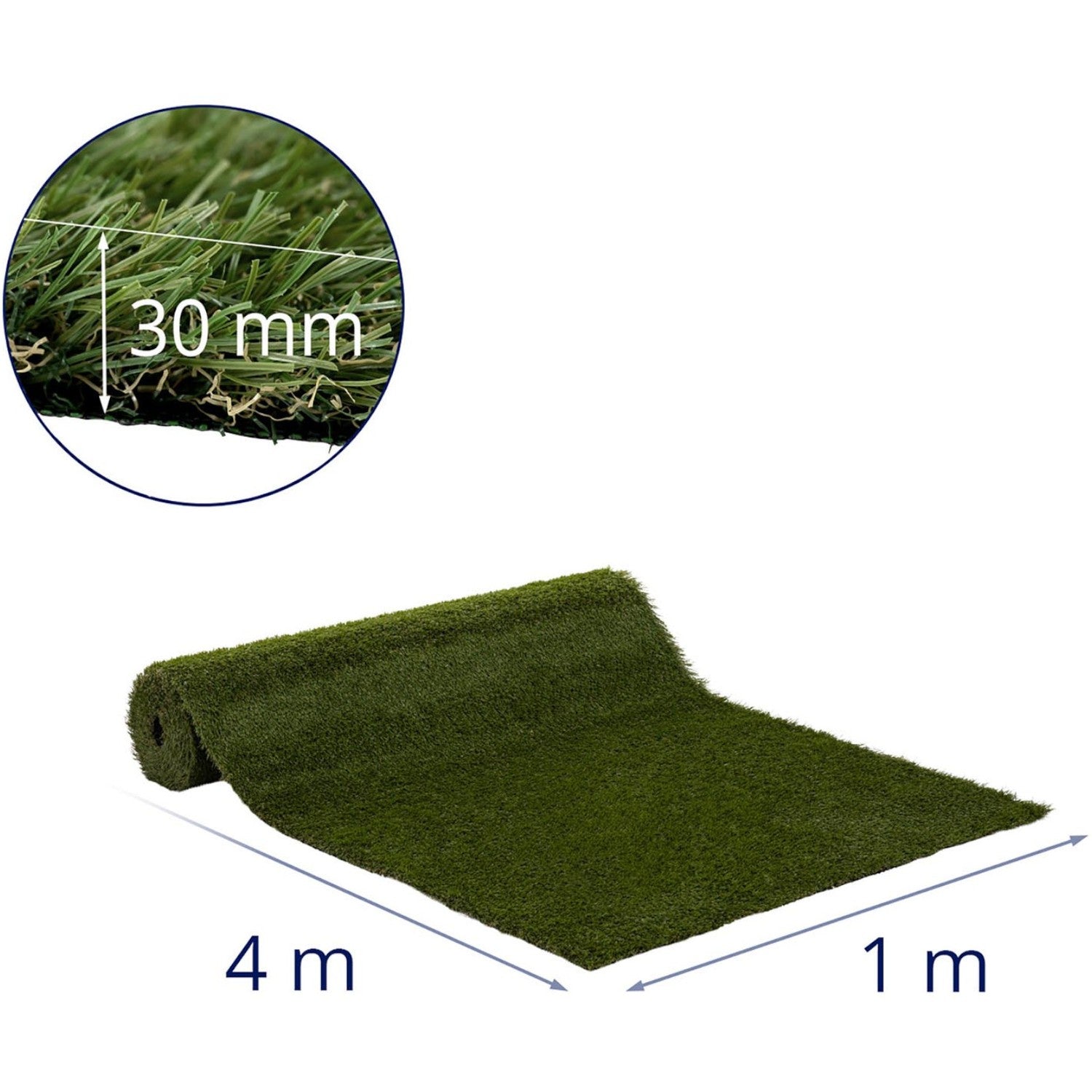 Konstgräs för terrass, balkong, mjuk 30 mm 20/10 cm 100 x 400 cm