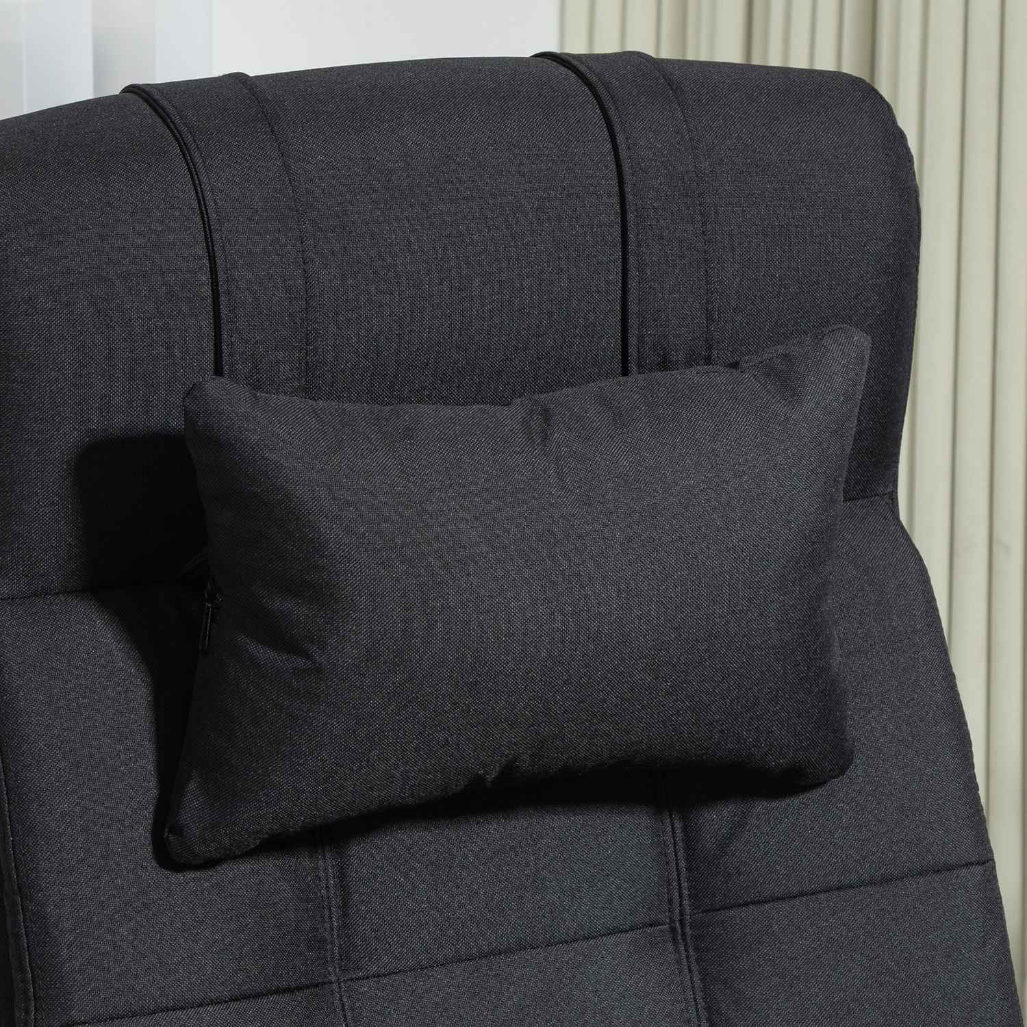 Kontorsstol med fotstöd, ergonomisk snurrstol, svart