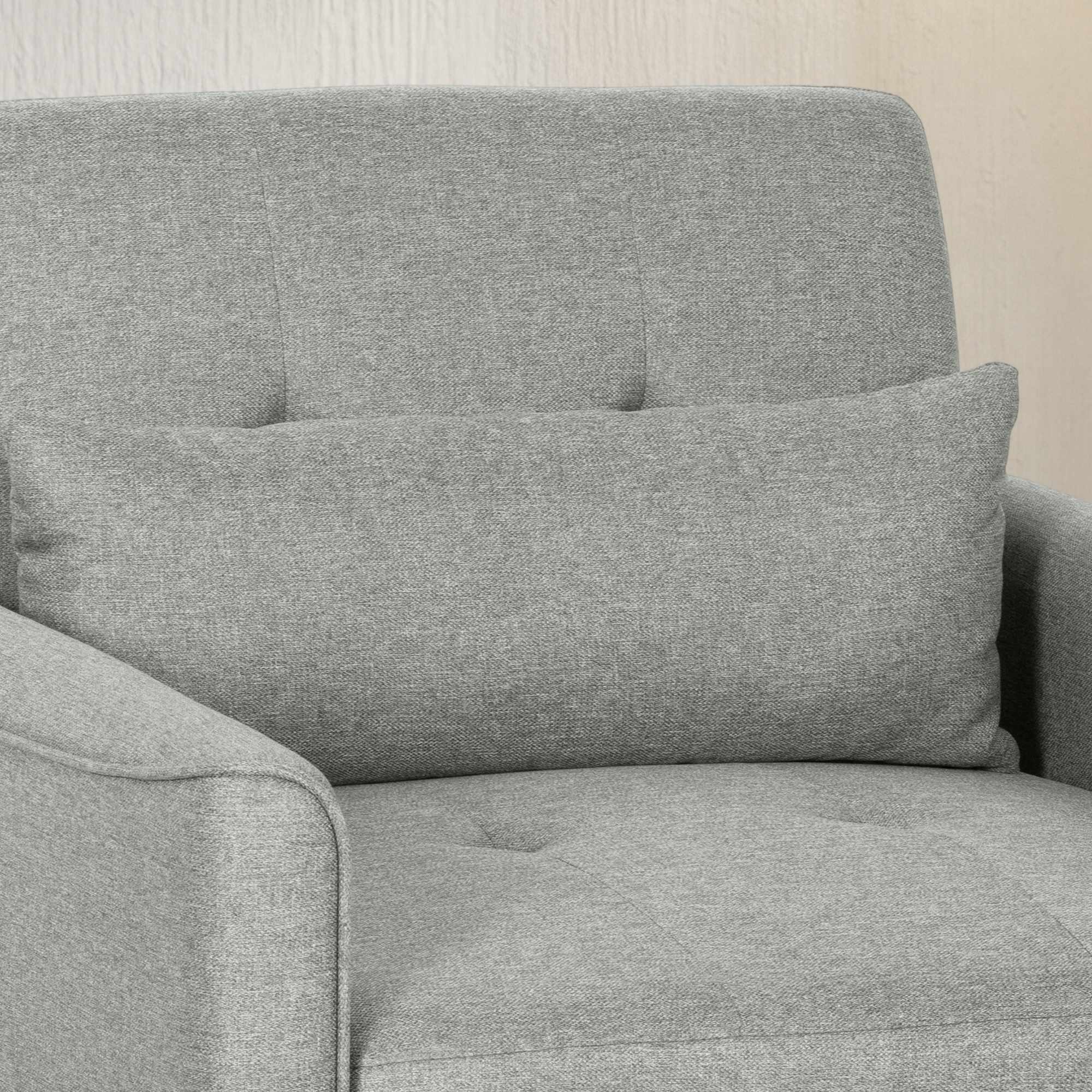 Konvertibel 3-i-1-bäddsoffa, justerbart ryggstöd, grå
