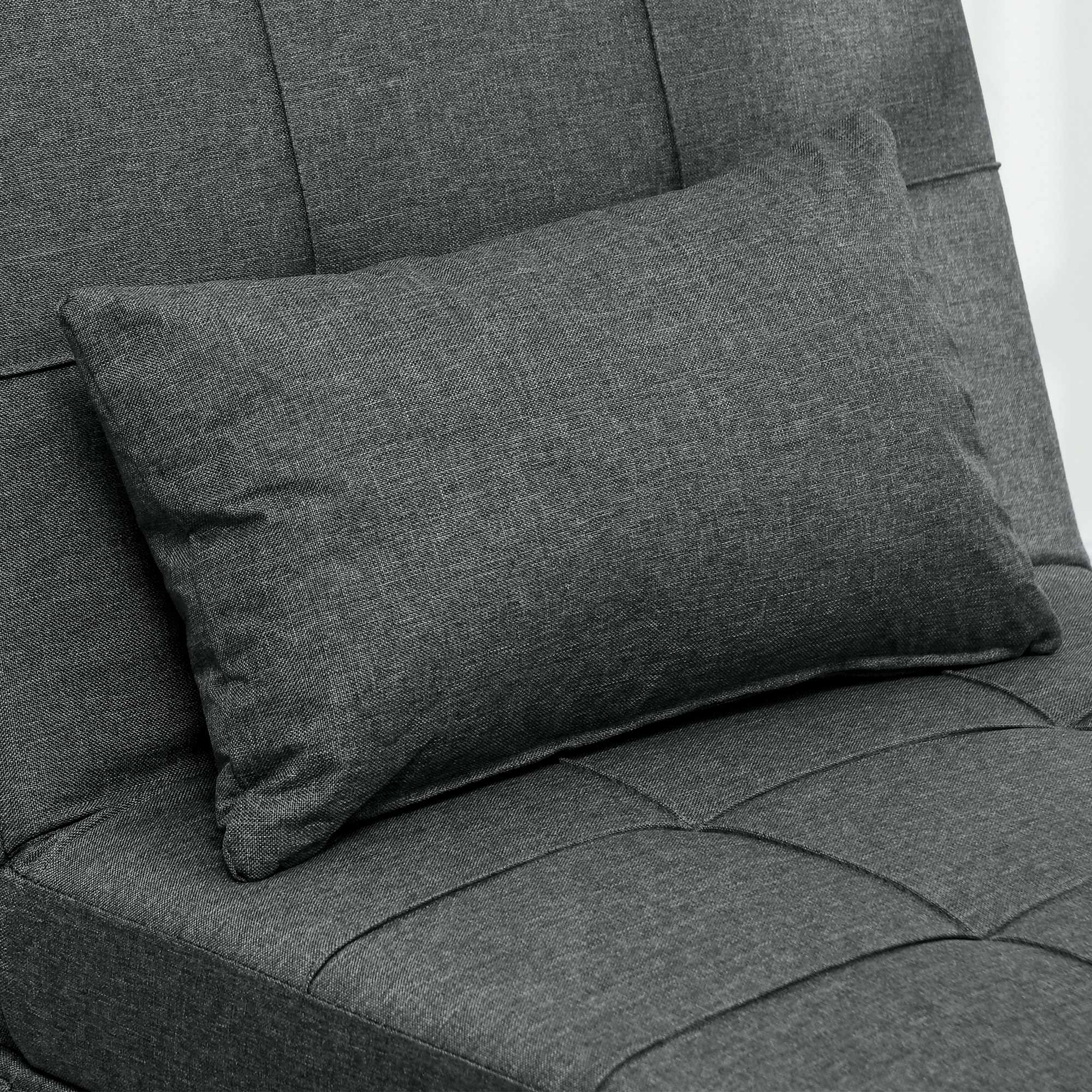 Konvertibel bäddsoffa med justerbart ryggstöd och dyna