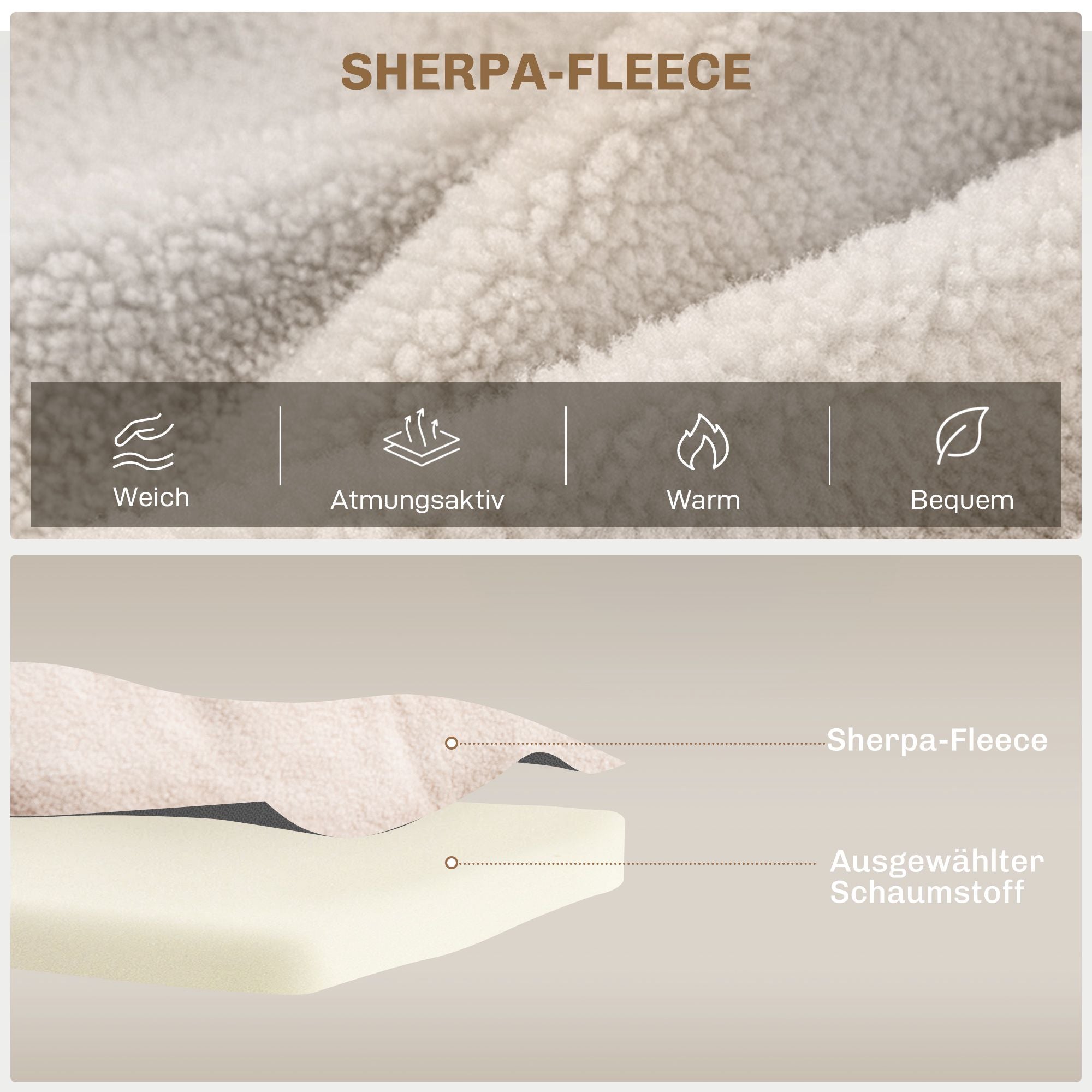 Konvertibel sammetsbäddsoffa med kuddar, beige