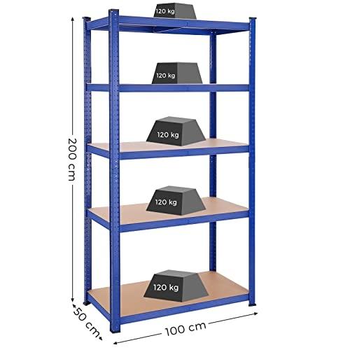 Kraftfulla stålgaragehyllor, 600 kg kapacitet, justerbar