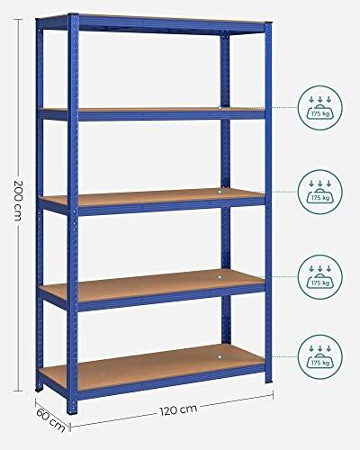 Kraftfulla stålgaragehyllor, 875 kg kapacitet, justerbar