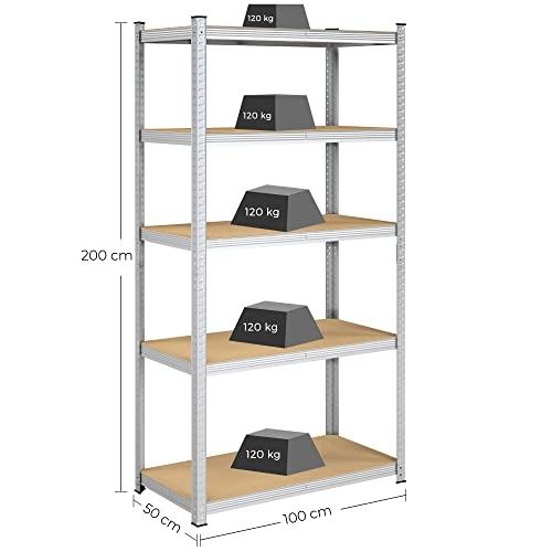 Kraftig justerbar garagehylla, 600 kg kapacitet