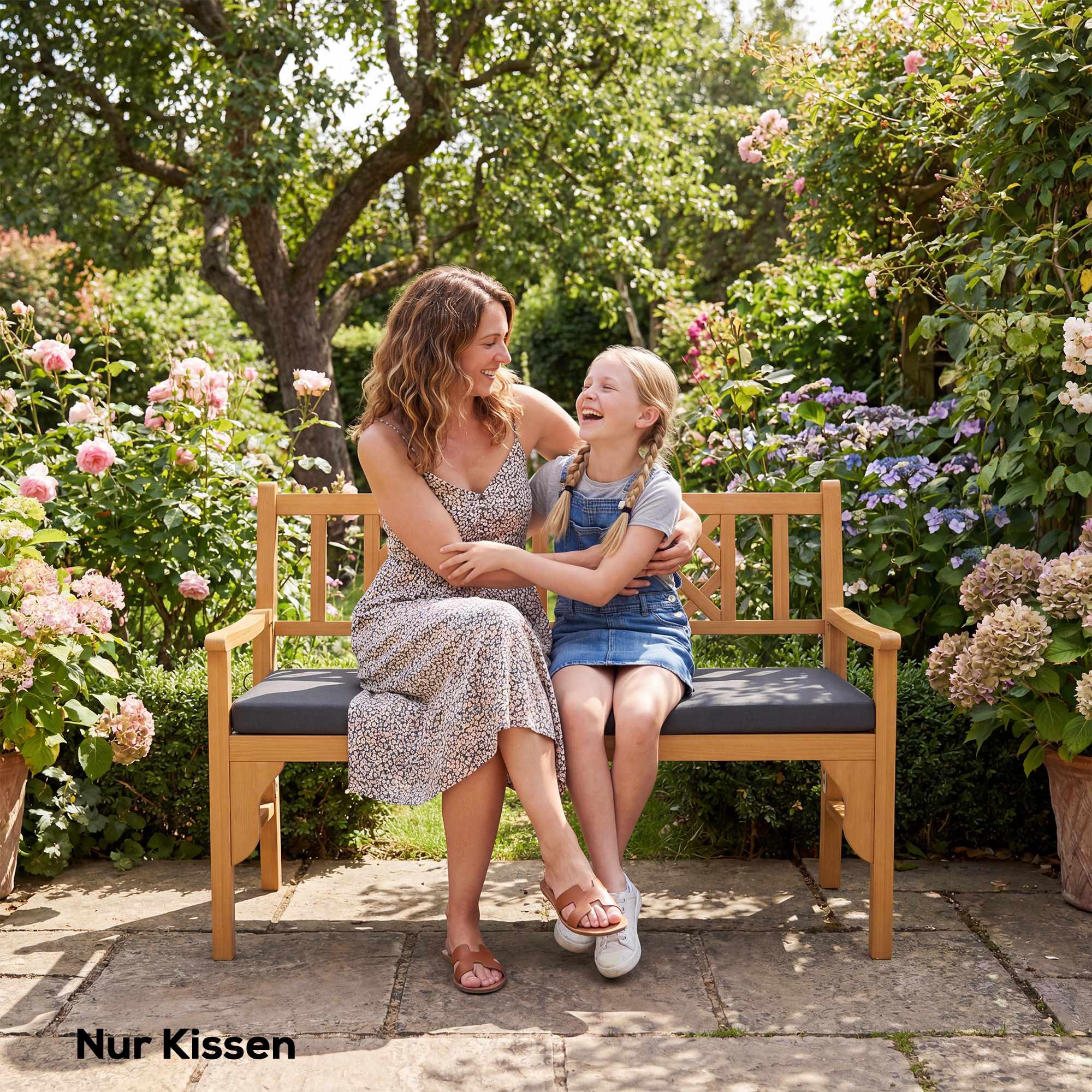 Kudde för utomhusbänk, vattenavvisande, 110 x 46 cm, mörkgrå