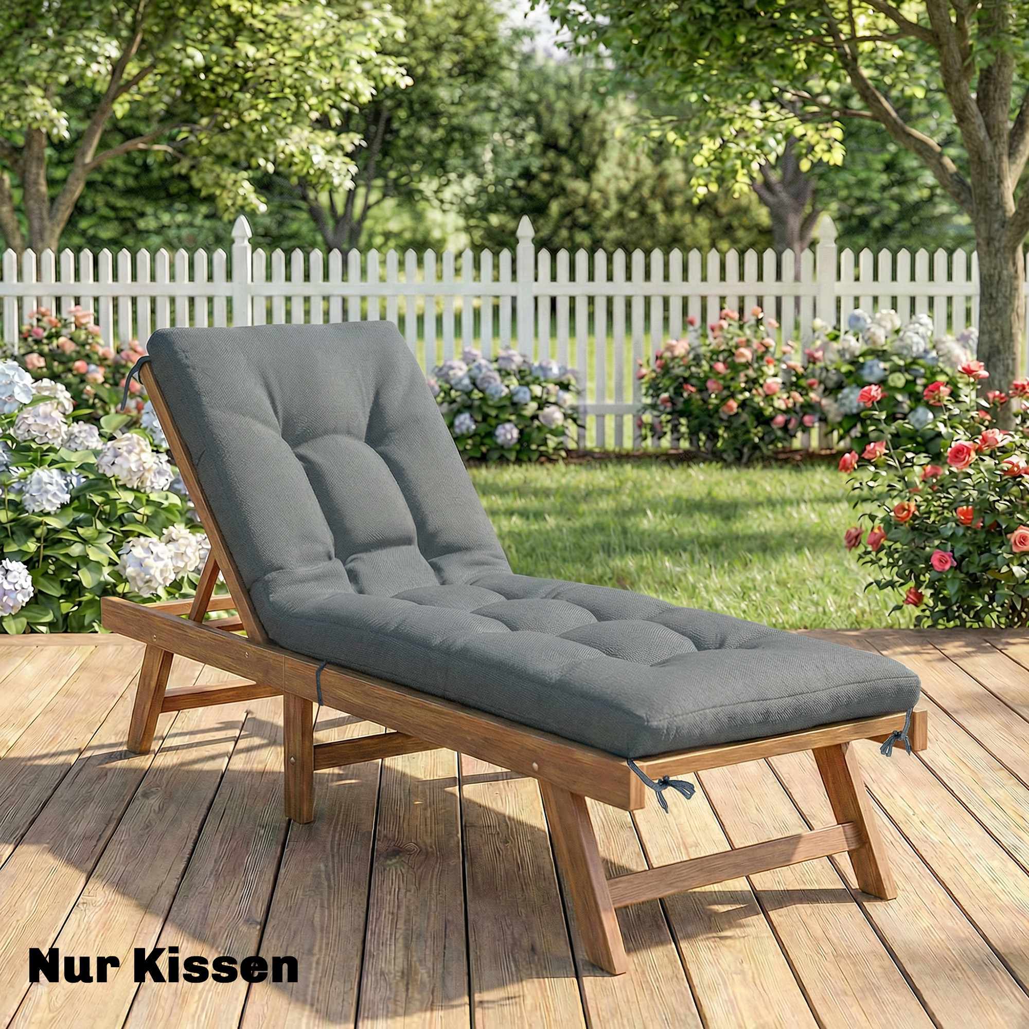 Kudde för utomhuslounge, mörkgrå, 198x65x13 cm, UV50+