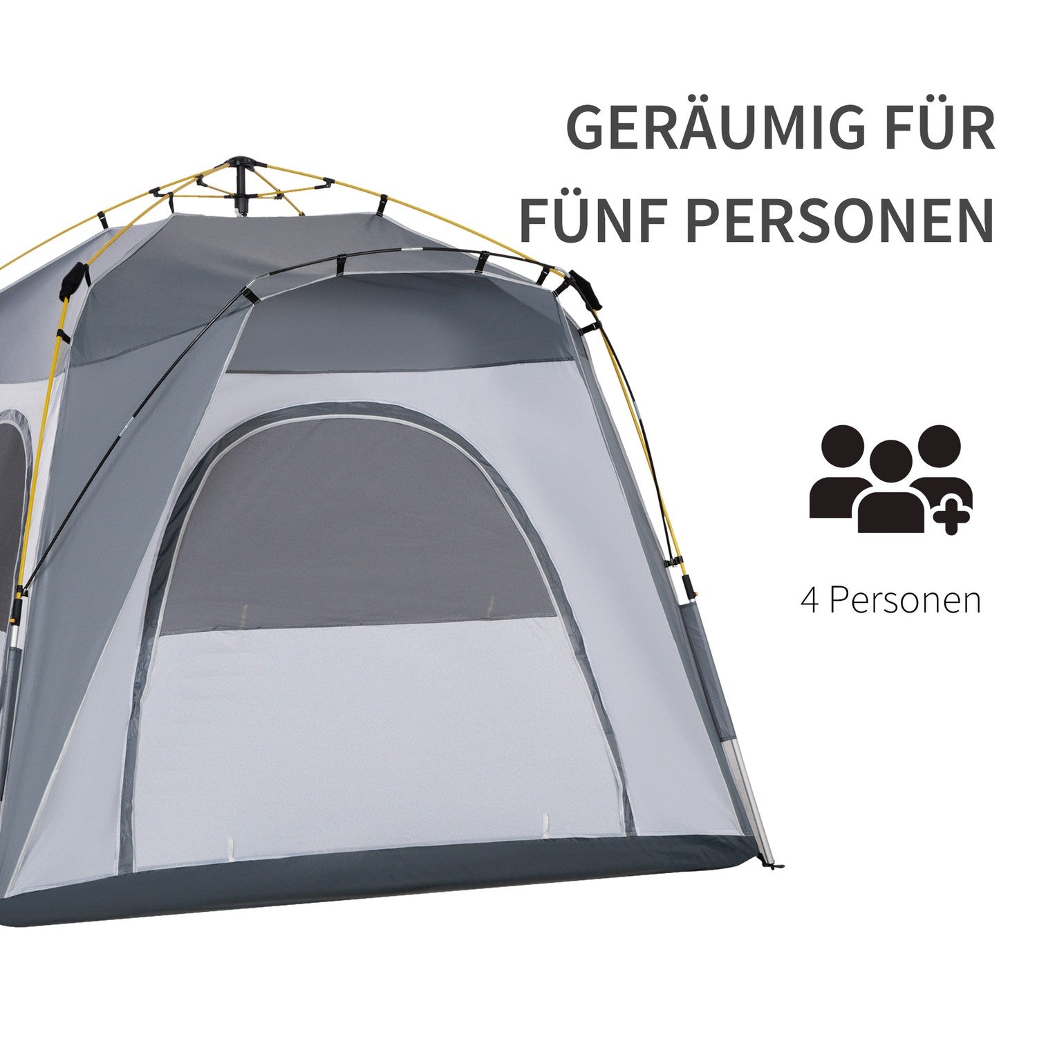 4-personers kupoltält, lätt och vattentätt för camping