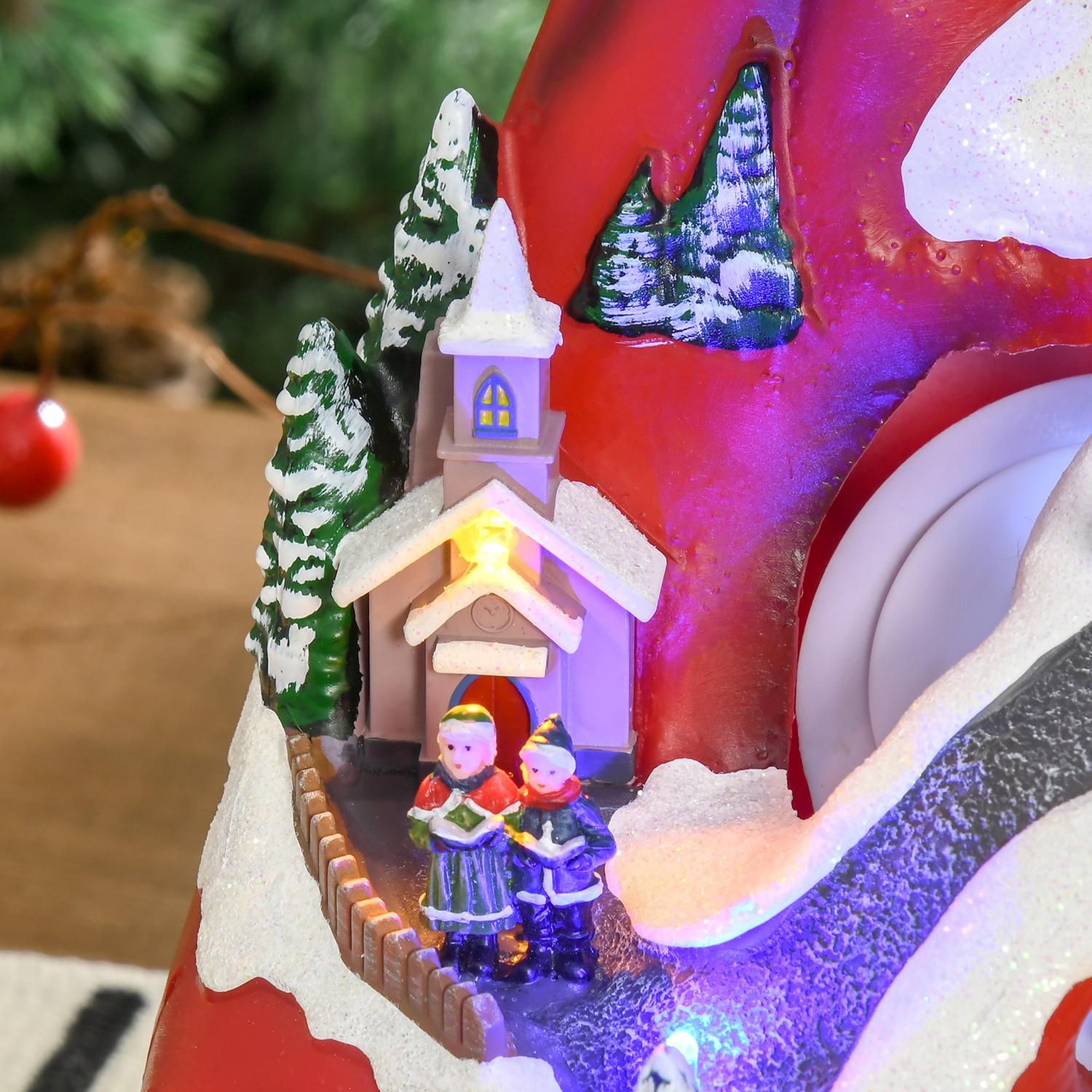 LED Christmas Village dekoration med musik, flerfärgad