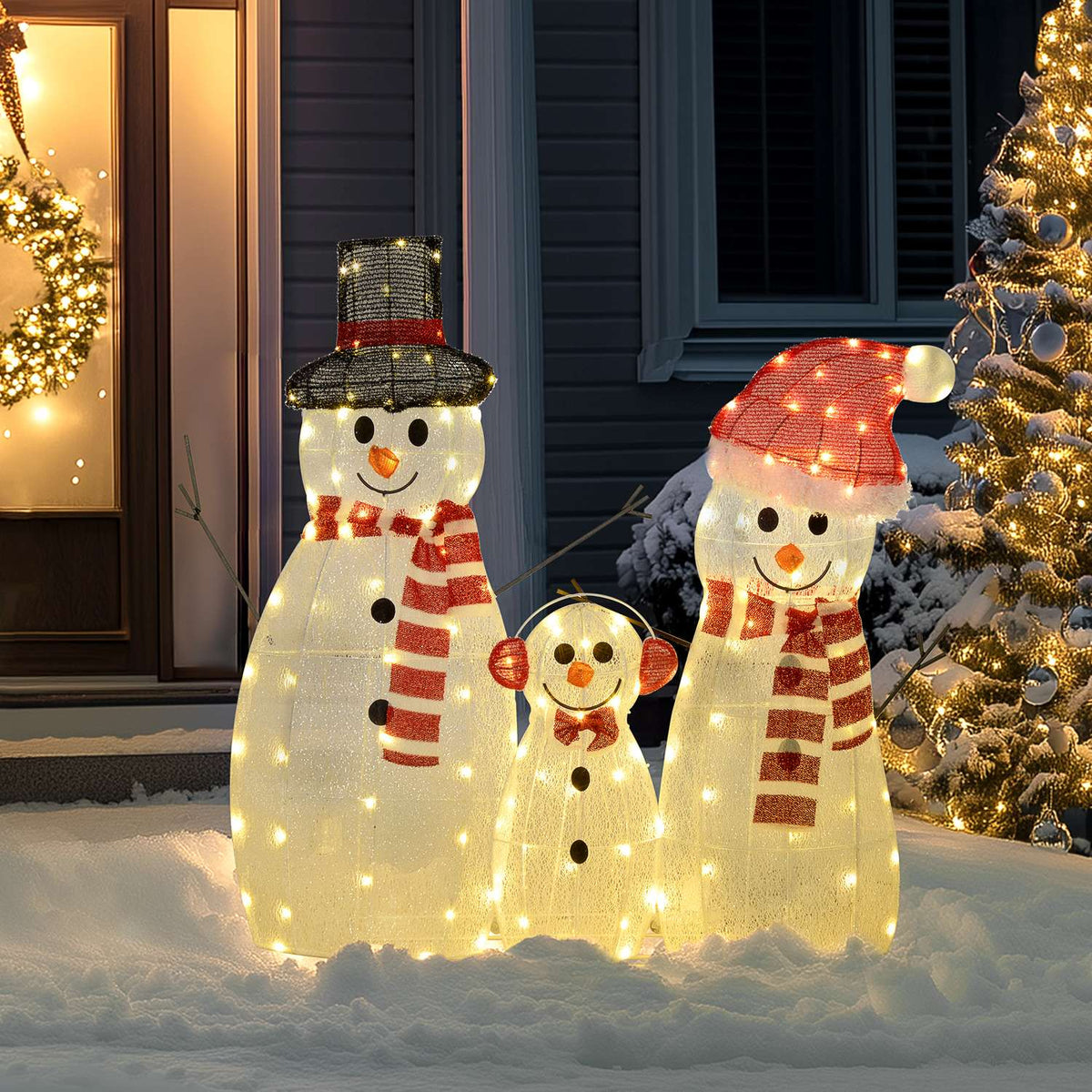 LED Snowman Juldekoration, varmvit, inomhus/utomhus