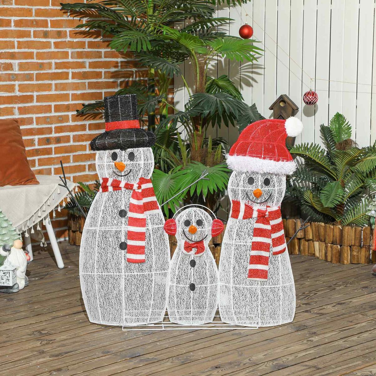 LED Snowman Juldekoration, varmvit, inomhus/utomhus
