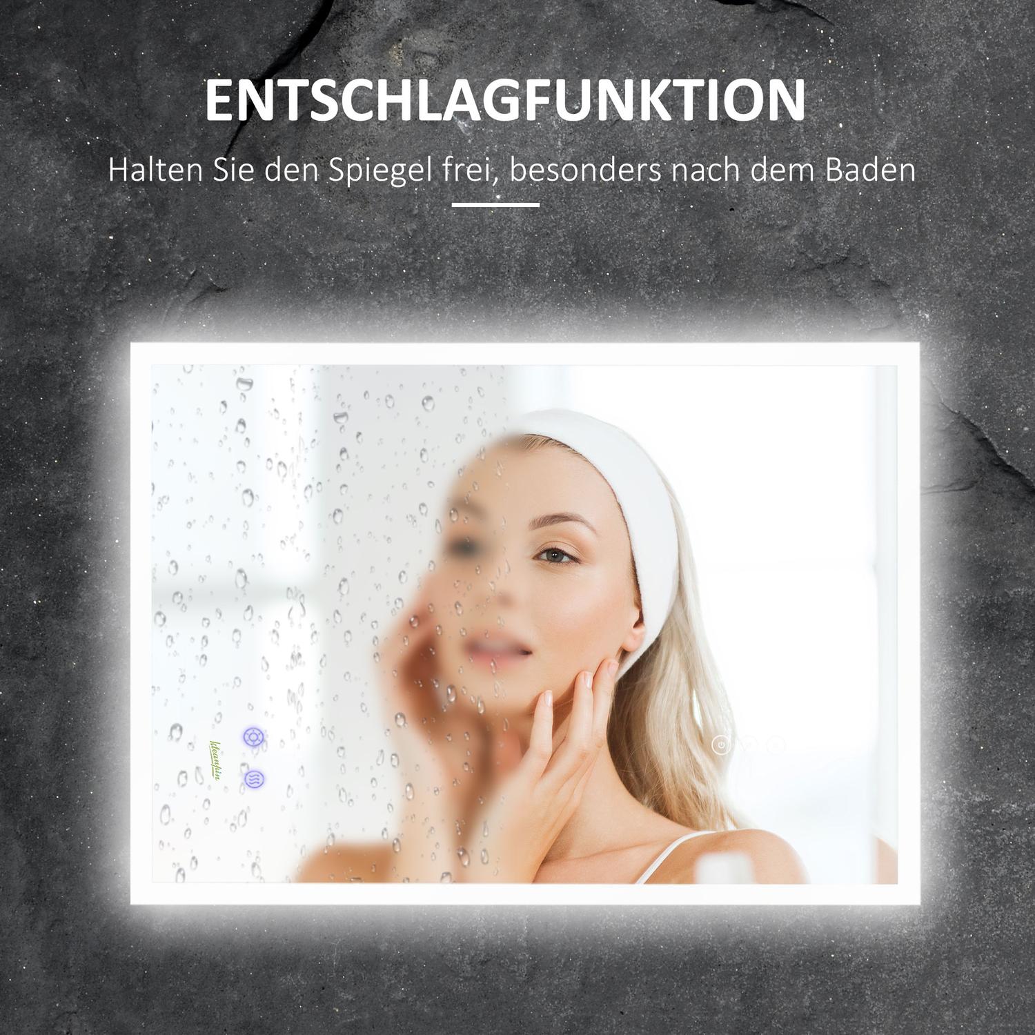 LED badrumsspegel – anti-dimma, IP44 vattentät, aluminium