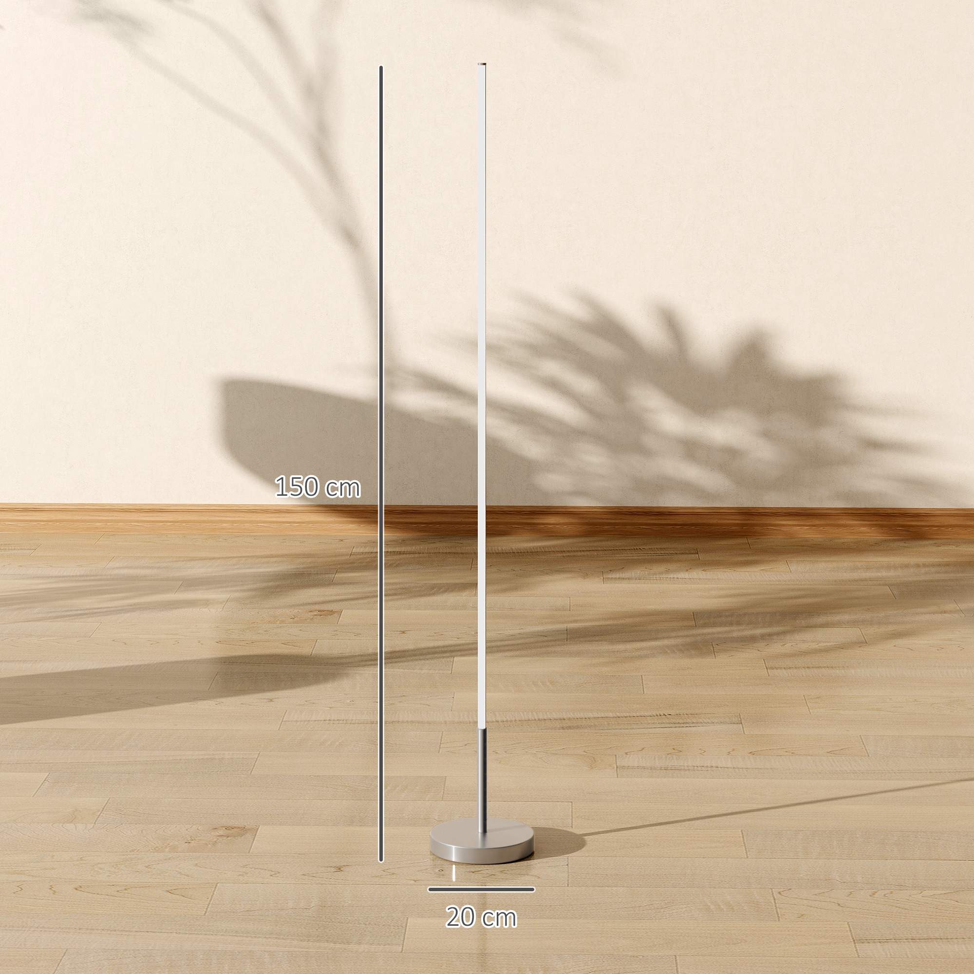 LED-golvlampa, dimbar 3000-6000K, fjärrkontroll, 150 cm