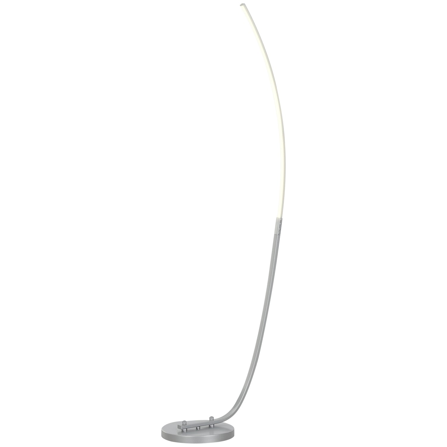 Dimbar silvergolvlampa med justerbar ljusstyrka