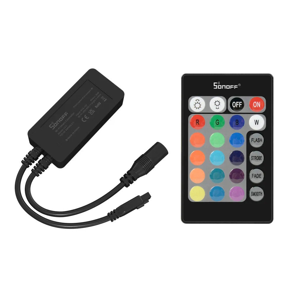 LED-remsa intelligent vattentät RGB-remsa fjärrkontroll WiFi strömförsörjning 2m