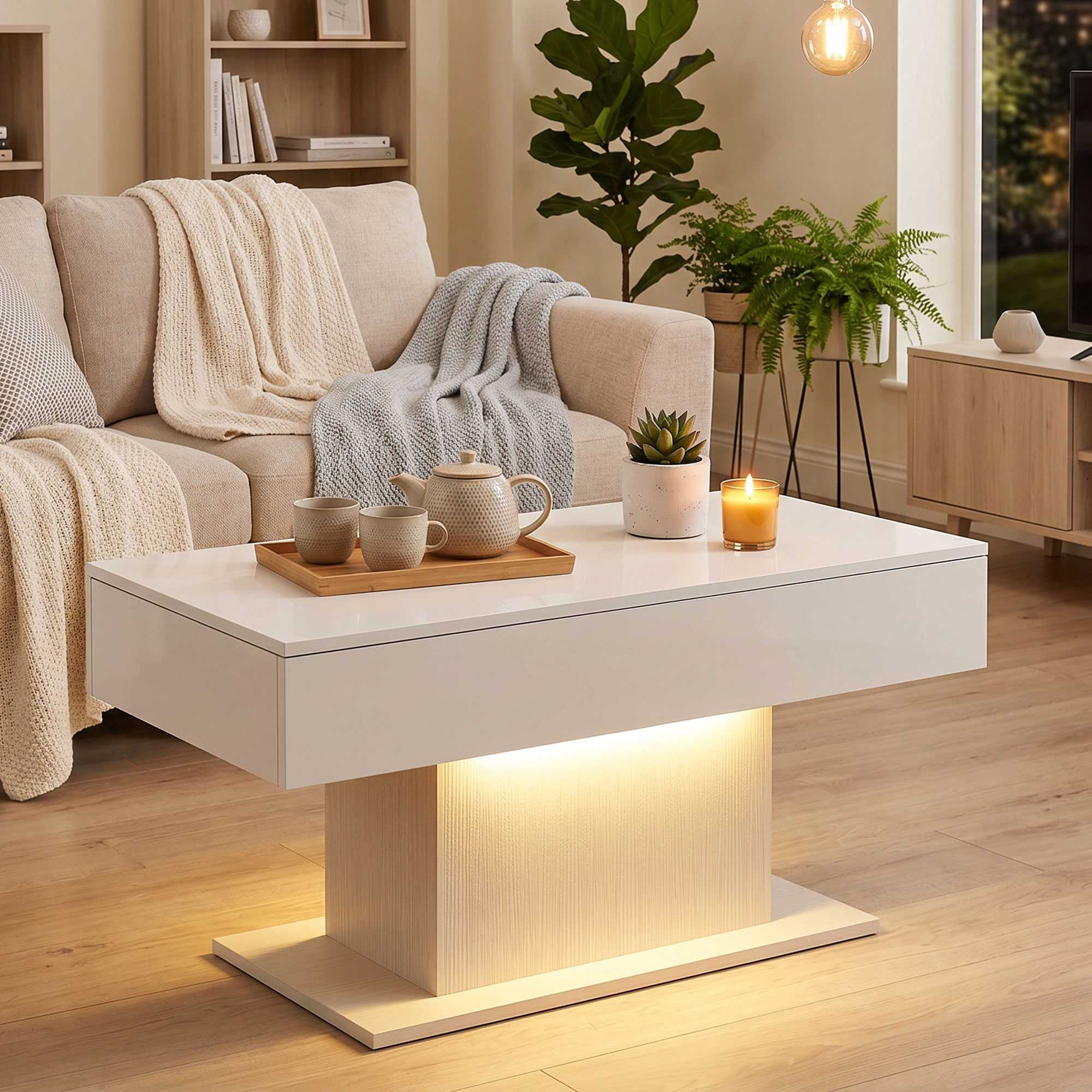 LED-soffbord, RGB, högblankt vitt, 2 lådor