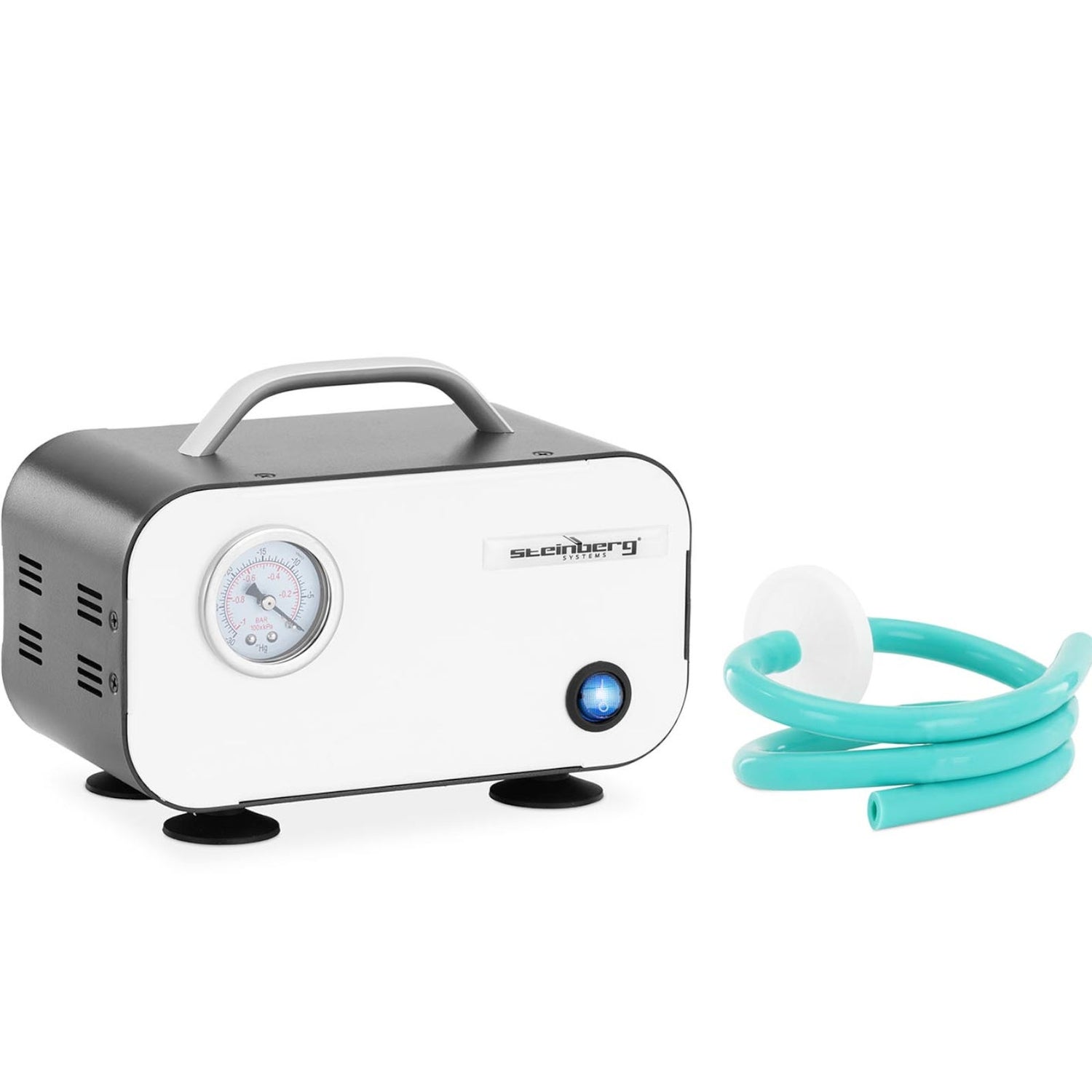 Laboratorievakuumpump med manometer, oljefri, 10 l/min, 20 W