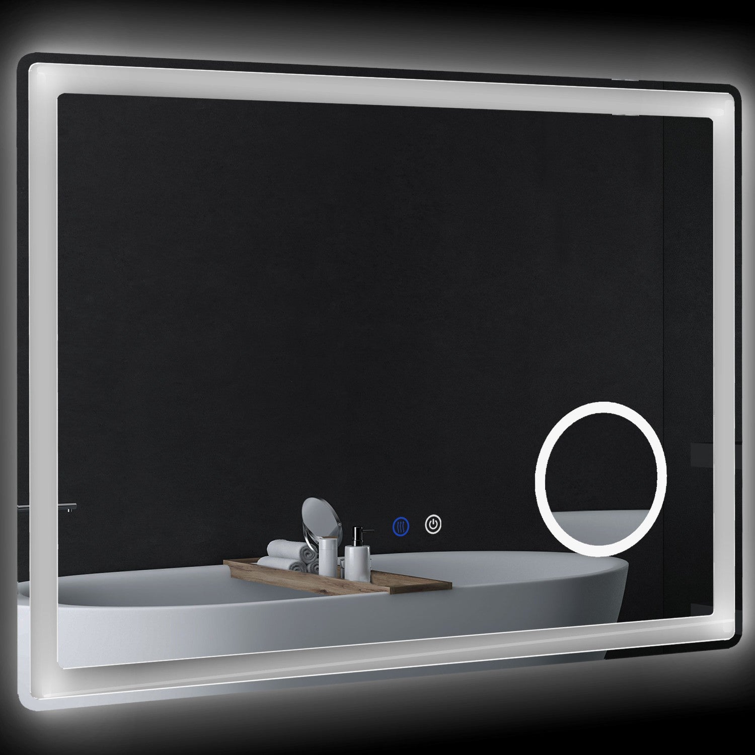LED badrumsspegel med 3X förstoring, Touch, Anti-Imma