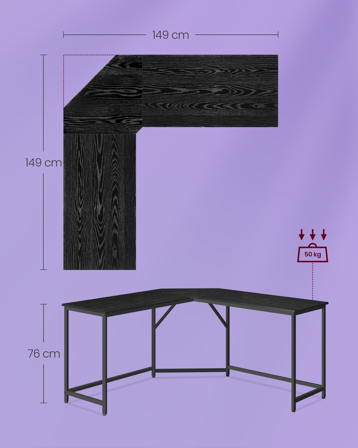 L-formet skrivebord: Maksimer plass, solid, enkel montering