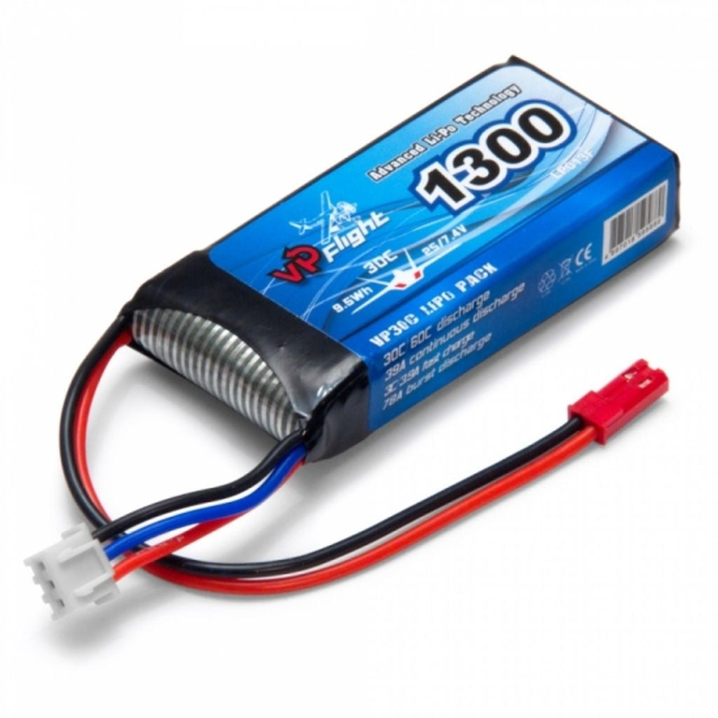 Li-Po 2S 7,4V 30C 1 300 mAh, JST-RCY (BEC)-kontakt Vapex