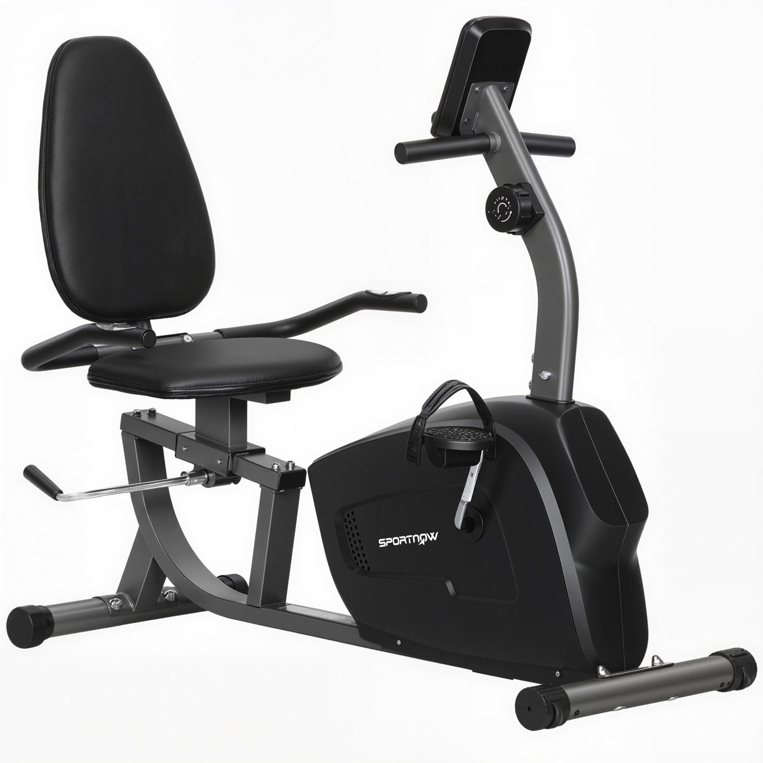 Liggande motionscykel, magnetisk, 8 motståndsnivåer, LCD-skärm