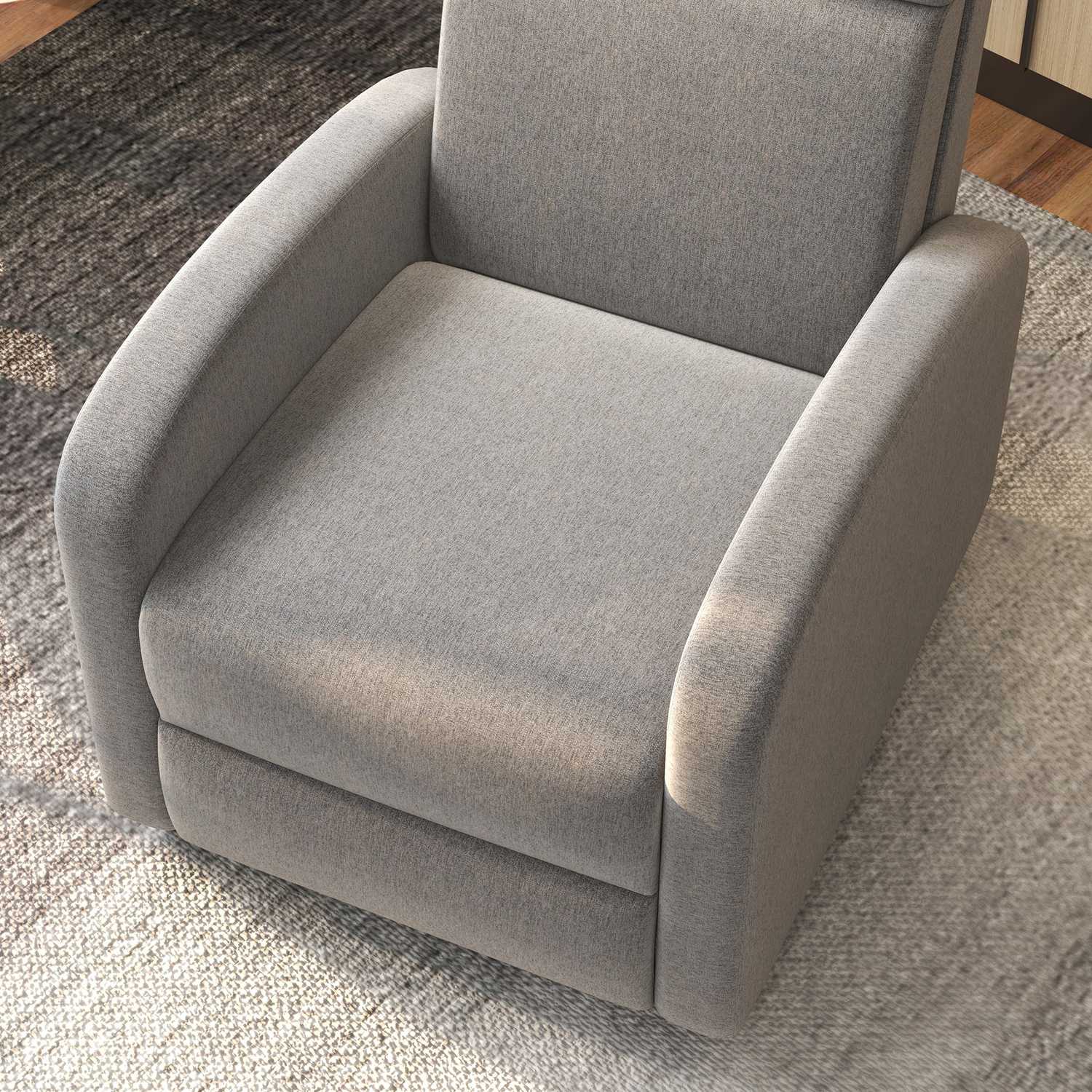 Liggande stol i linnelook med fotstöd, kapacitet 120 kg