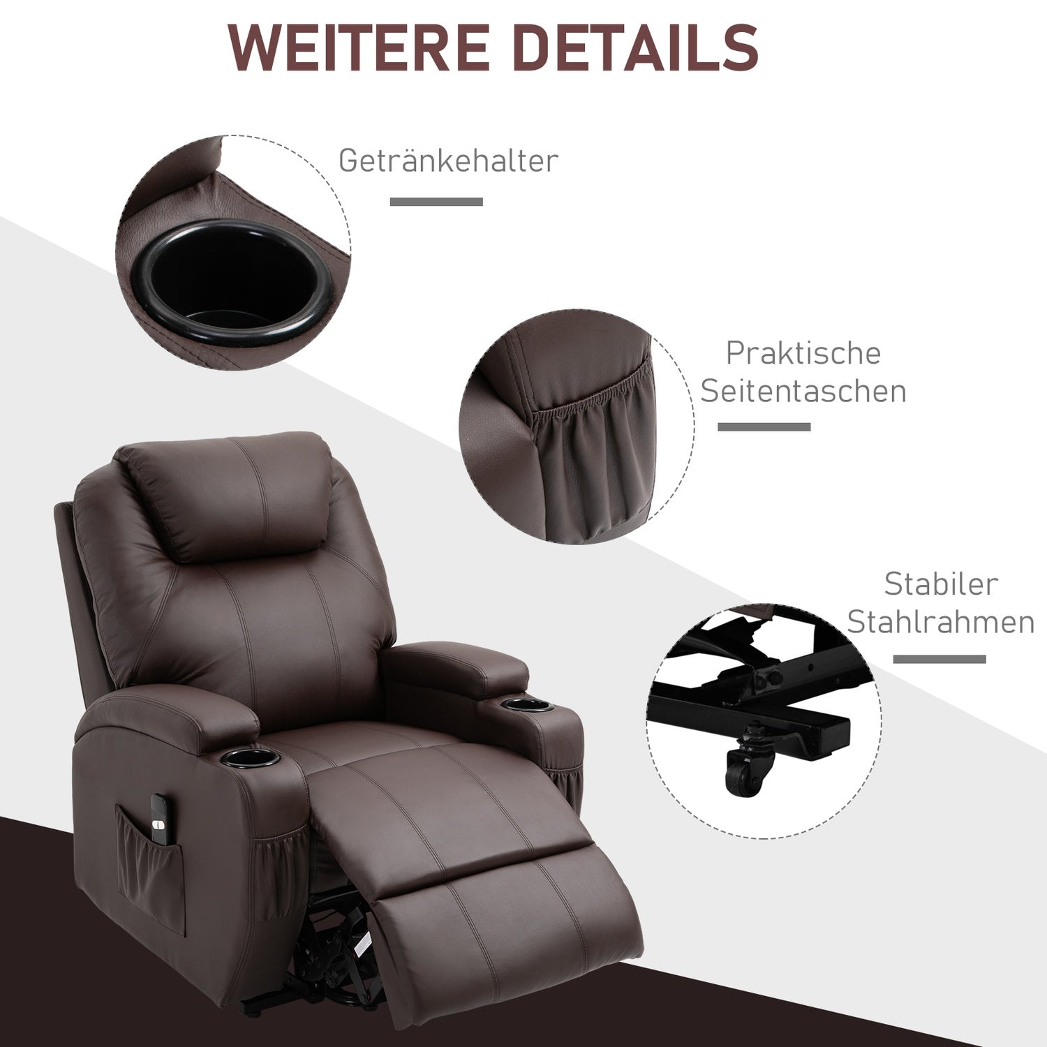 Liggfåtölj med ståhjälp och förvaring