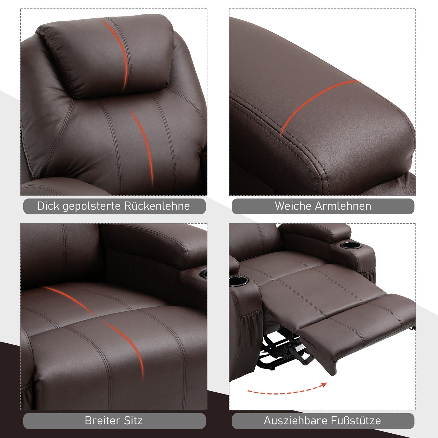 Liggfåtölj med ståhjälp och förvaring