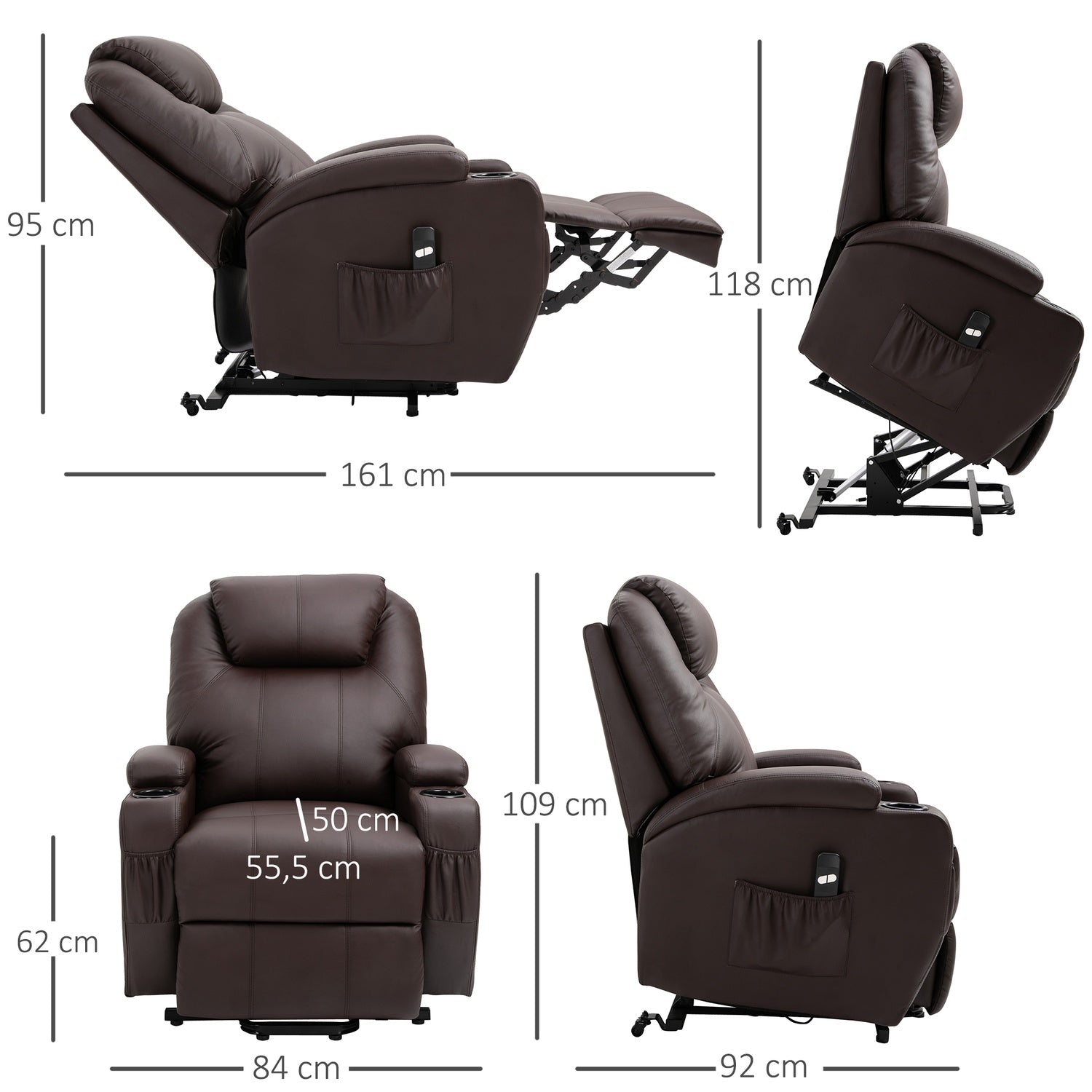 Liggfåtölj med ståhjälp och förvaring