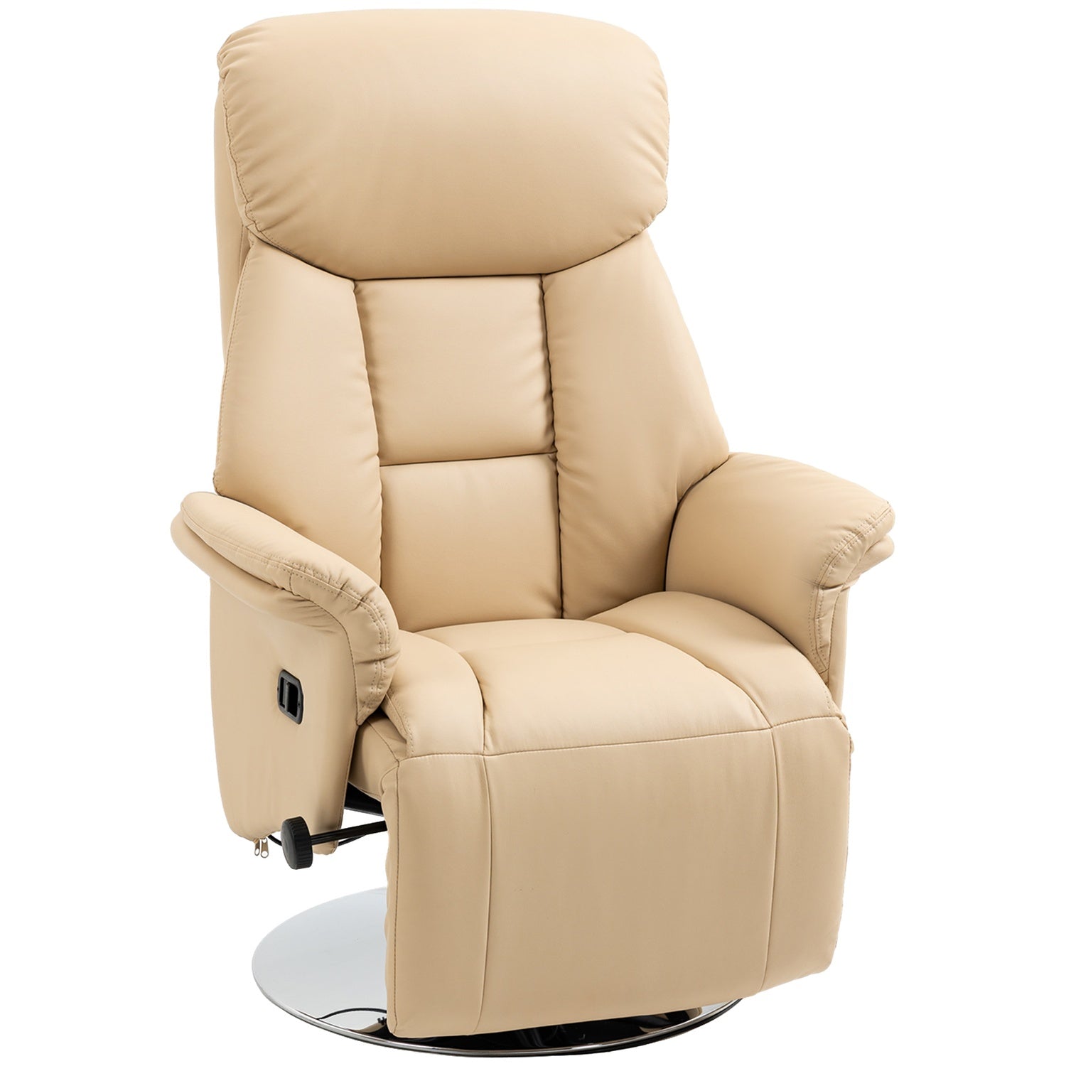 Liggstol, konstläder, 360° vridbar, beige