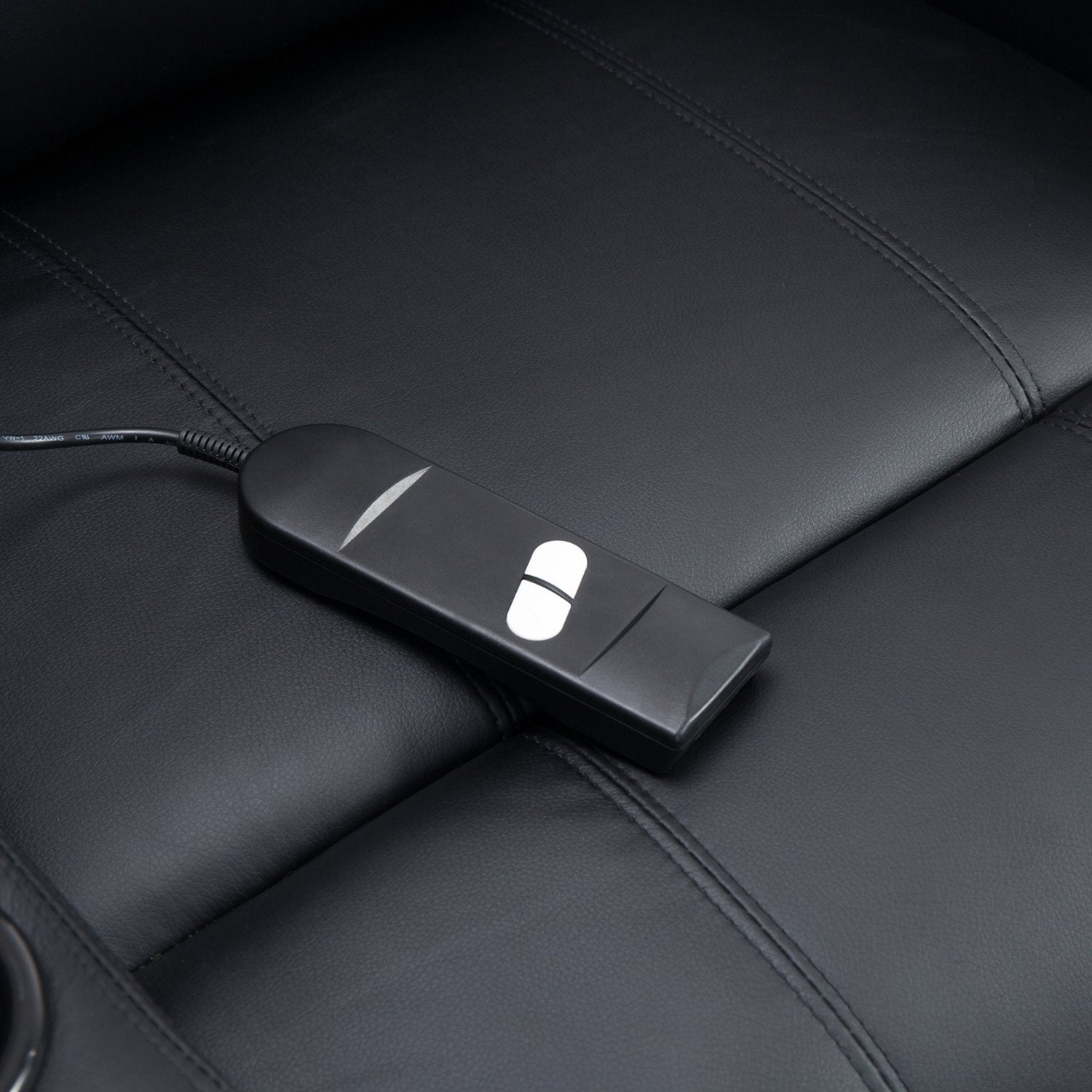 Liggstol med ståhjälp, svart konstläder, justerbar