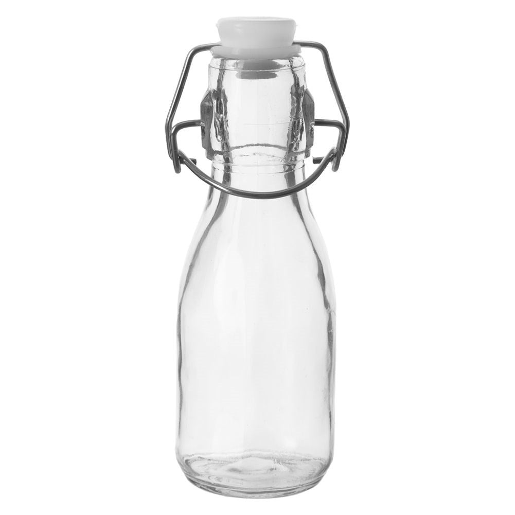 Liten Glasflaska 160 ml med Tätslutande Klämstängning