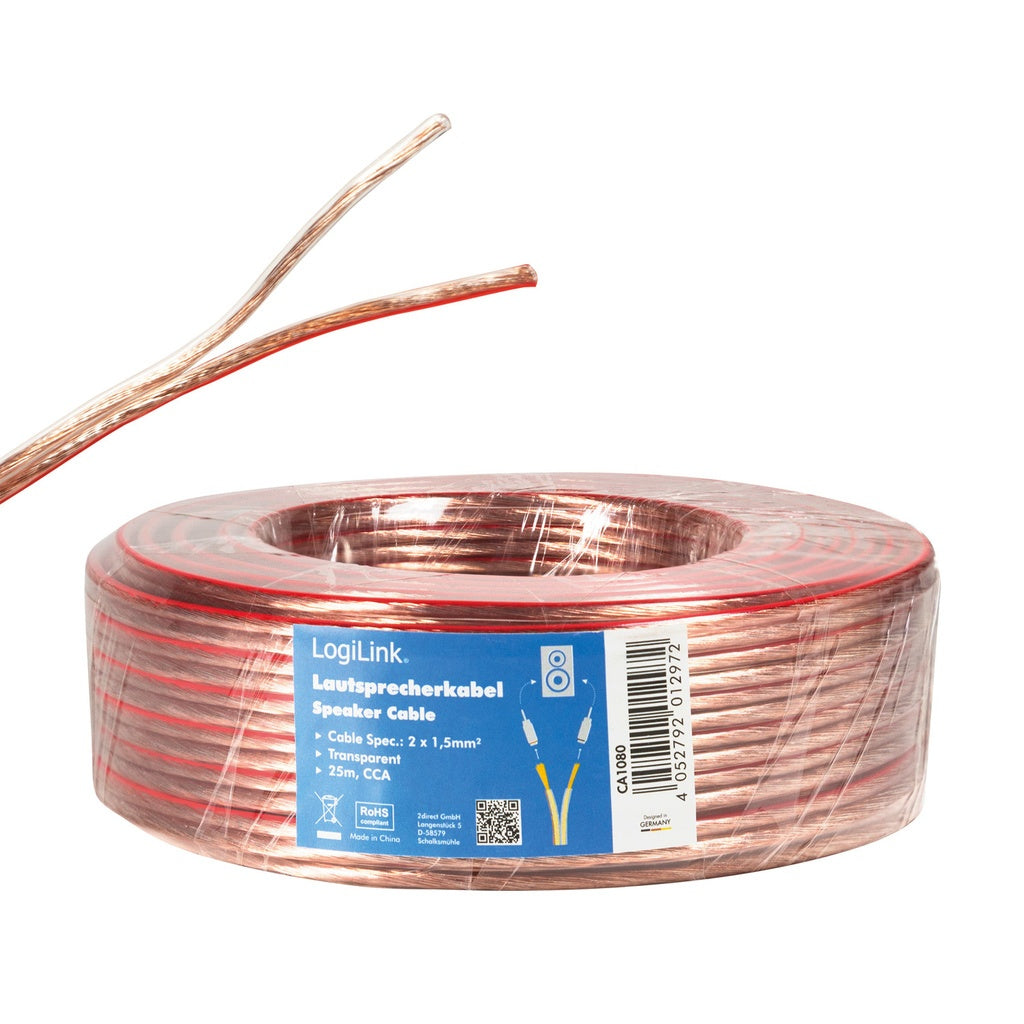 LogiLink Högtalarkabel 2x1,5 - 25m