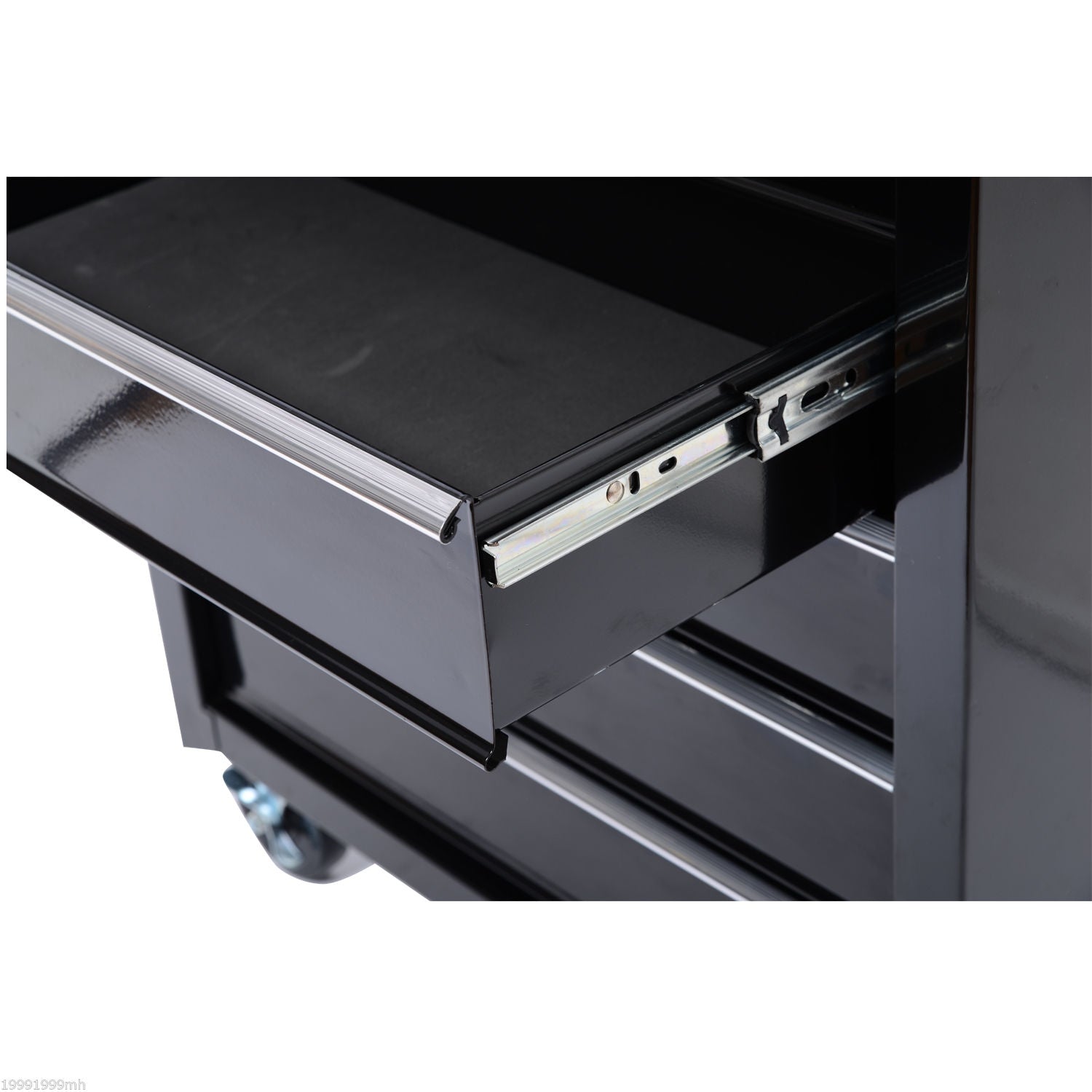 Låsbar svart verktygsvagn med 5 lådor & handtag