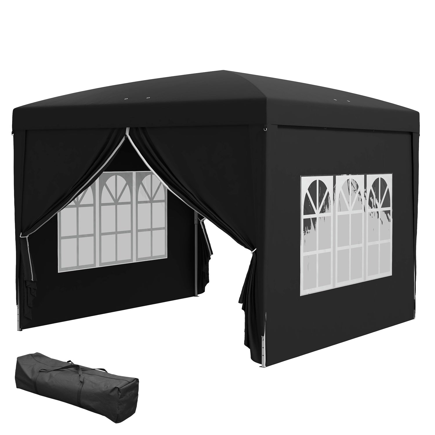 Pop-Up Gazebo 3x3m, Vattenavvisande, UV 50+, Svart